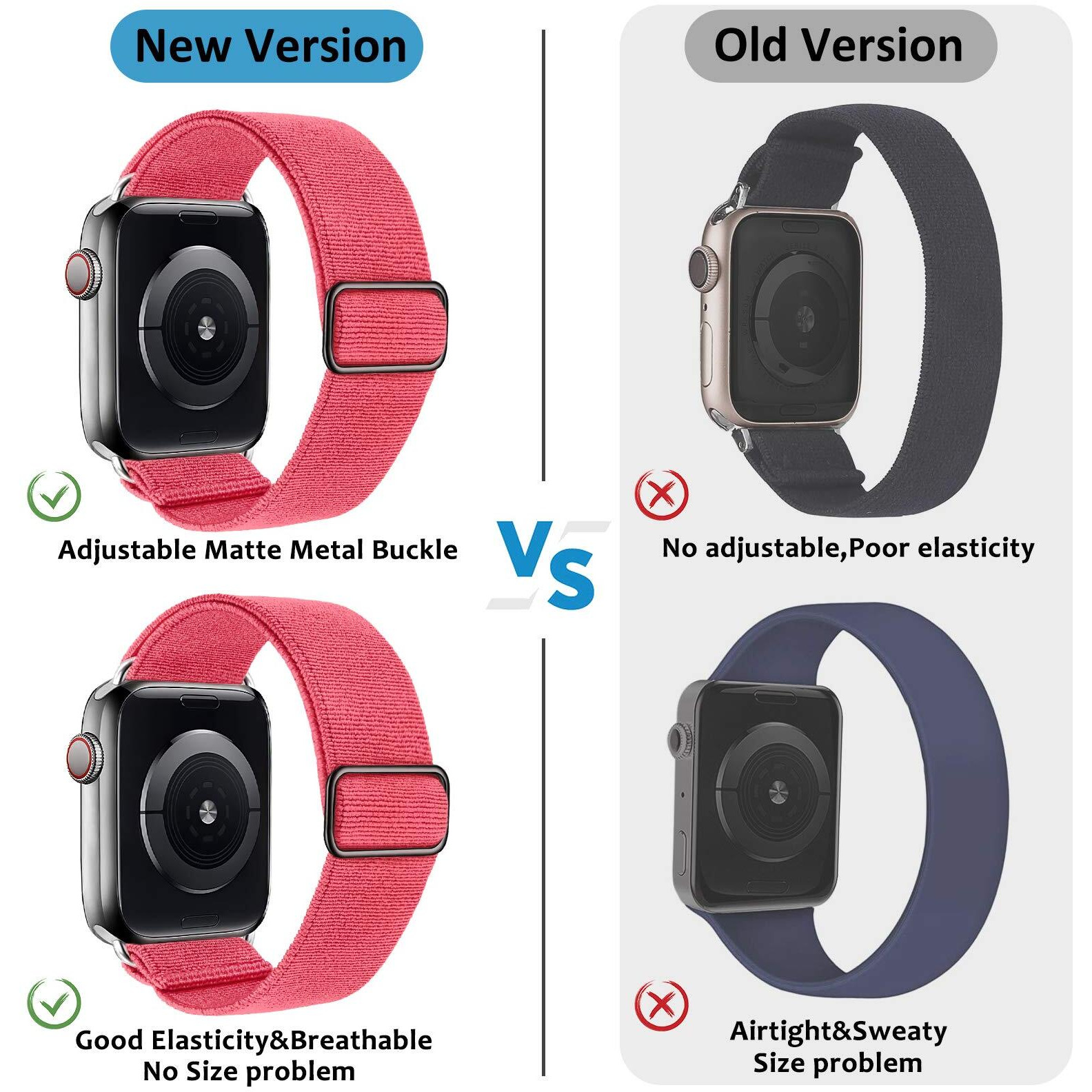 Greatfine Stretchy Solo Loop Strap Compatible With Apple Watch Band 38Mm 40Mm 44Mm 41Mm 42Mm 45Mm 49Mm, Elastic Nylon Watch Band Women Men Sport Strap For Iwatch Series 9 8 7 6 5 4 3 2 1 Se Ultra 2,G