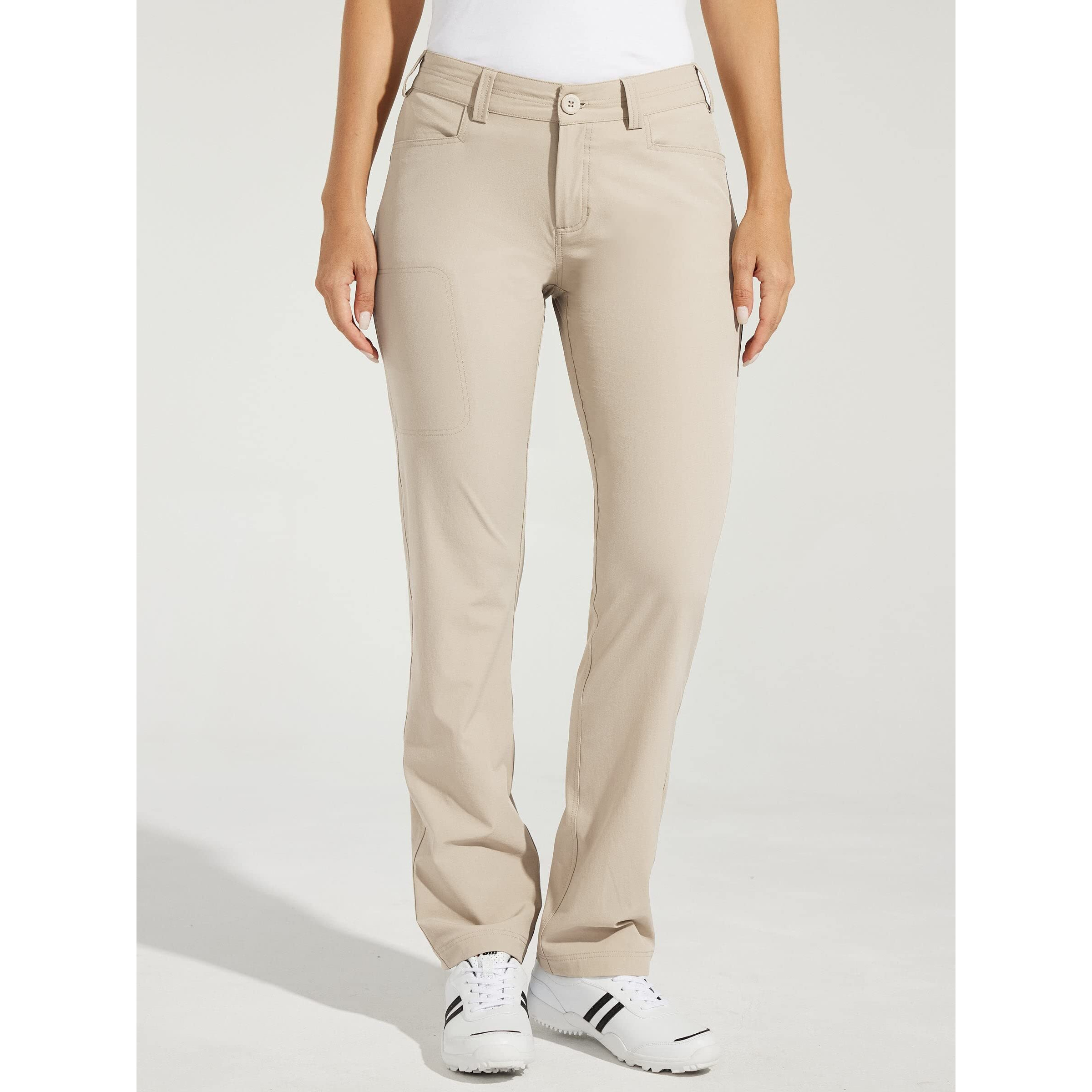 Willit Women 's Golf Pants Stretch Hiking Pants Quick Dry Lightweight Outdoor Casual Pants With Pockets Water Resistant Khaki 6