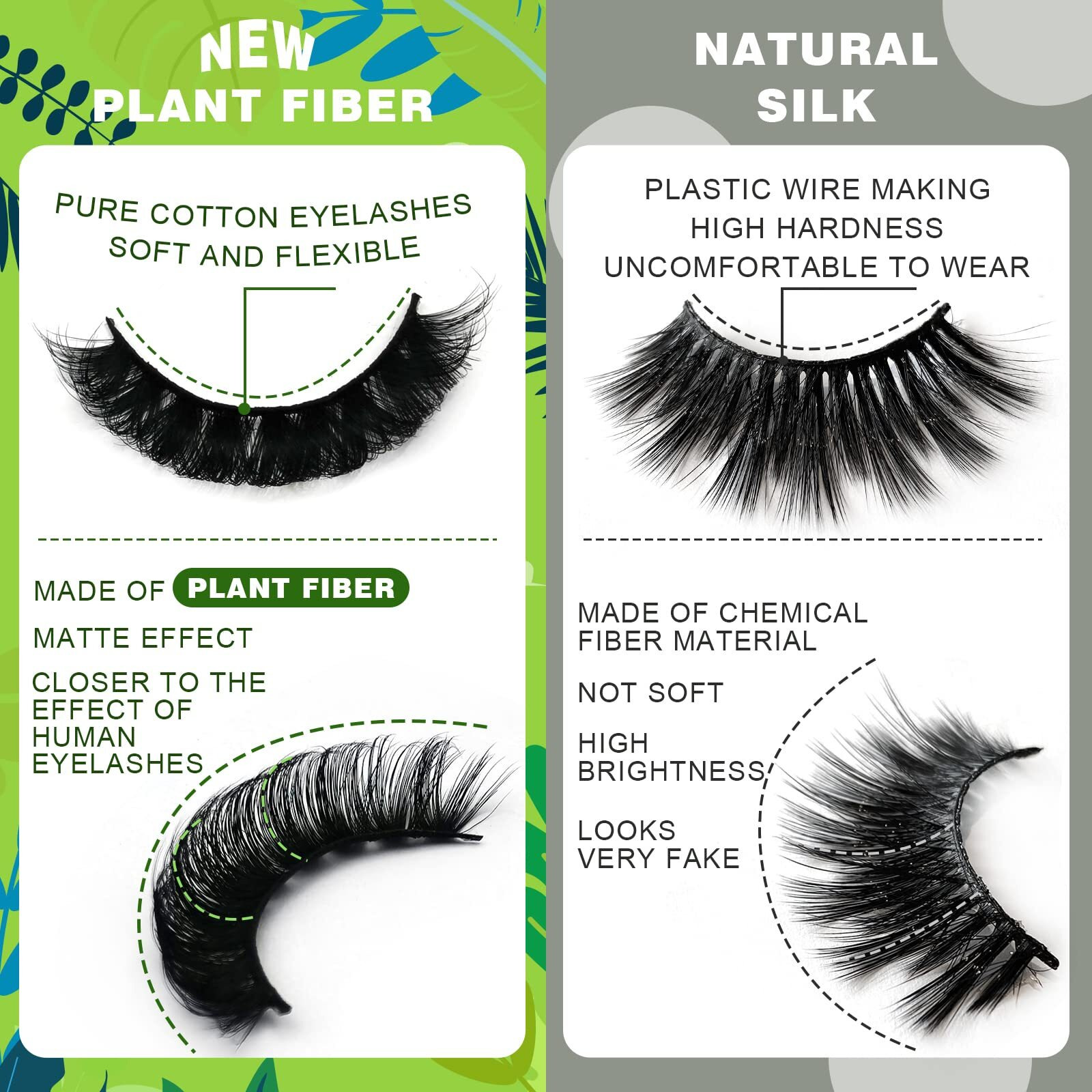 3D Plant Fibre Russian Strip Lashes, D Curl Lash Strips, Natural False Lashes Mink, Wispy Fake Lashes, D Curl Strip Lashes, Natural Wispies Mink Eyelashes, Faux Mink Eyelashes Natural Look(Sdc14)