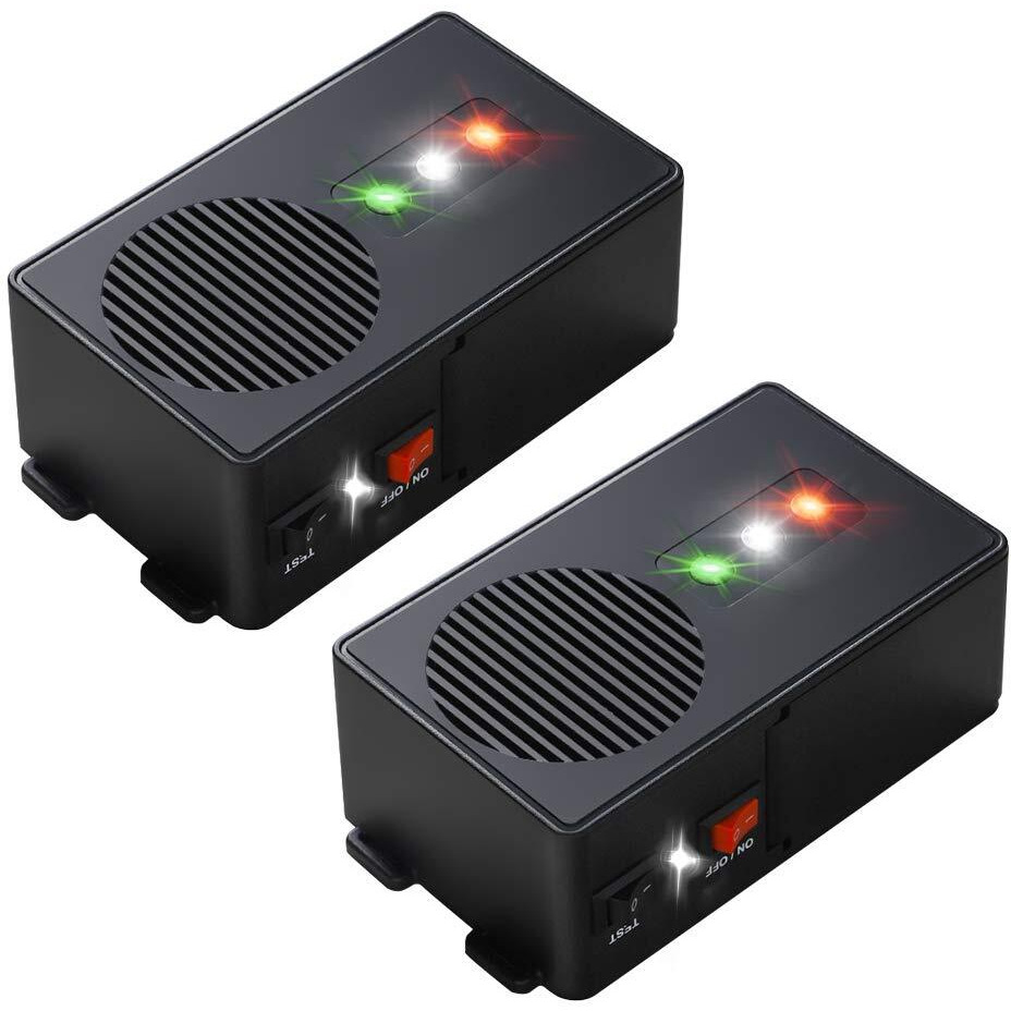 Loraffe Under Hood Animal Repeller Battery Operated Rodent Repellent Ultrasonic Rat Deterrent Keep Mice Away From Car With Ultrasounds And Led Strobe Lights Rodent Defense Vehicle Pest Control, 2 Pack