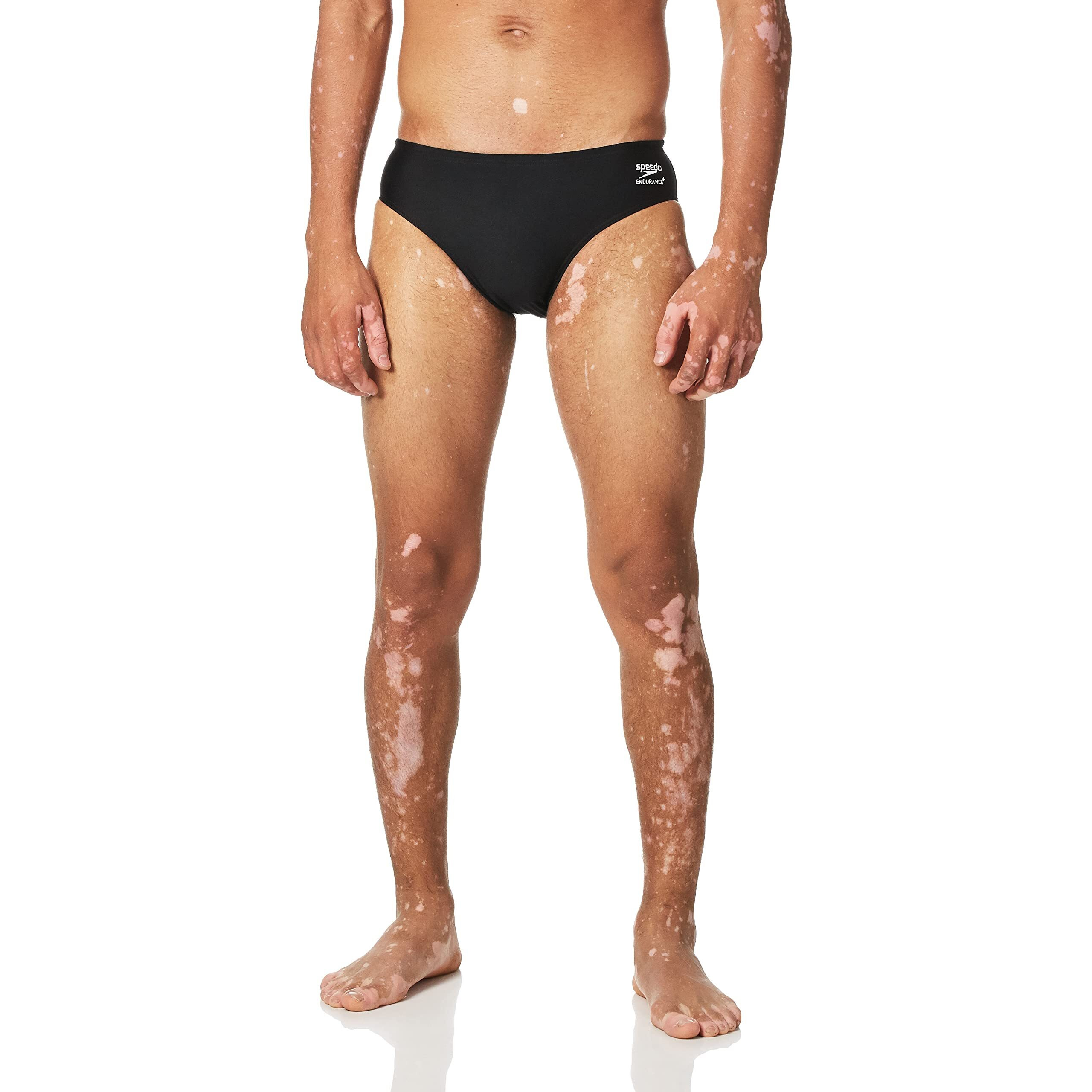 Speedo Mens Brief Endurance+ Solid Adult Swimsuit, Speedo Black, 34 Us