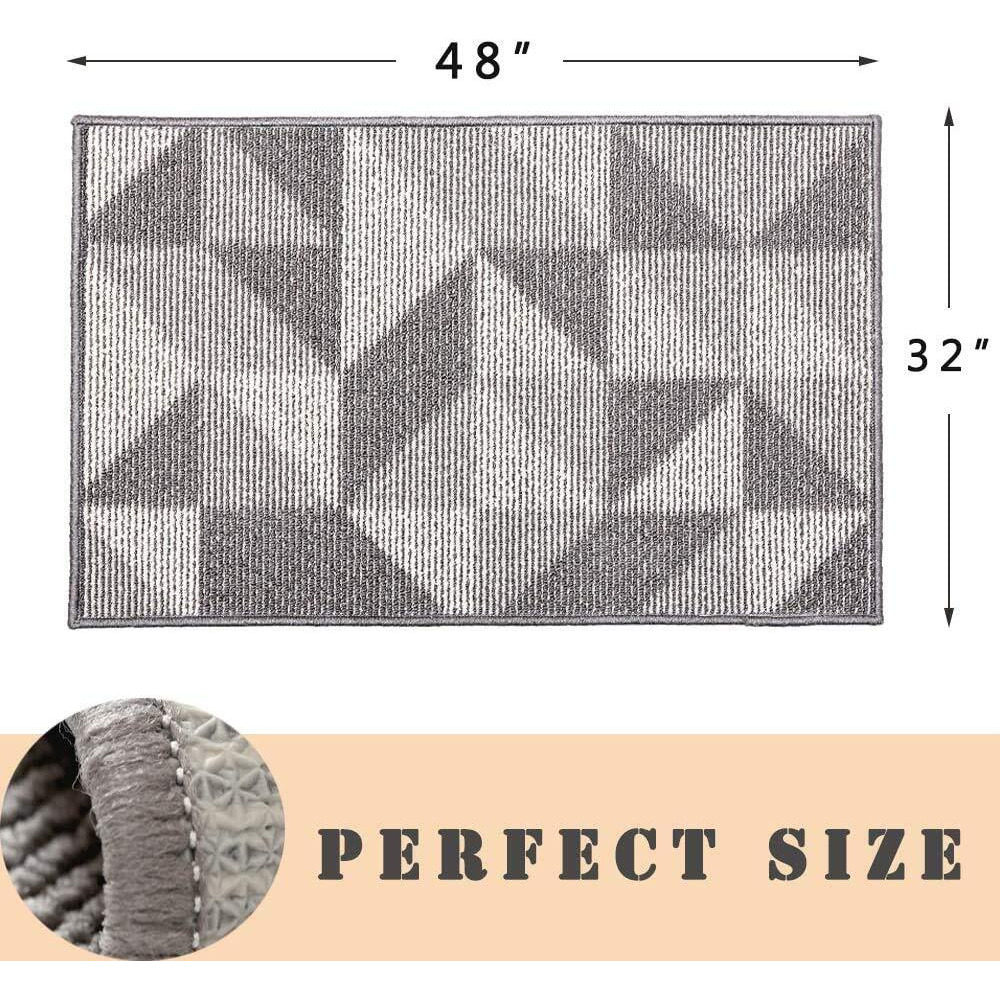 Chichic Indoors Doormat 32 X 48 Inch Front Back Indoors Door Mats For Home Entrance Entry Way Entry Rugs Floor Mat Machines Washable Rugs Inside Non Slip Outdoors Rugs, (Pattern B Gray)
