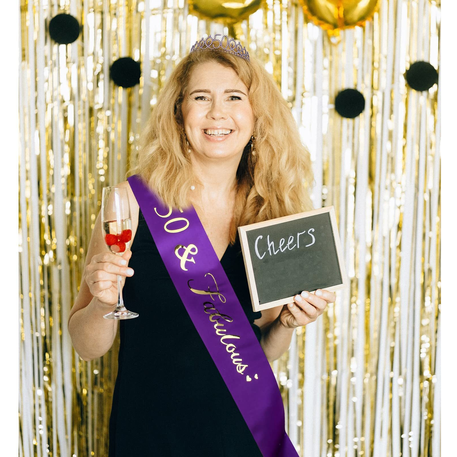 Purple 50Th Birthday Gifts For Women, 50Th Purple Birthday Decorations Women, 50Th Birthday Sash, 50Th Birthday Tiara, 50Th Birthday Crown, Purple Crowns For Women, 50Th Birthday Sash And Tiara For