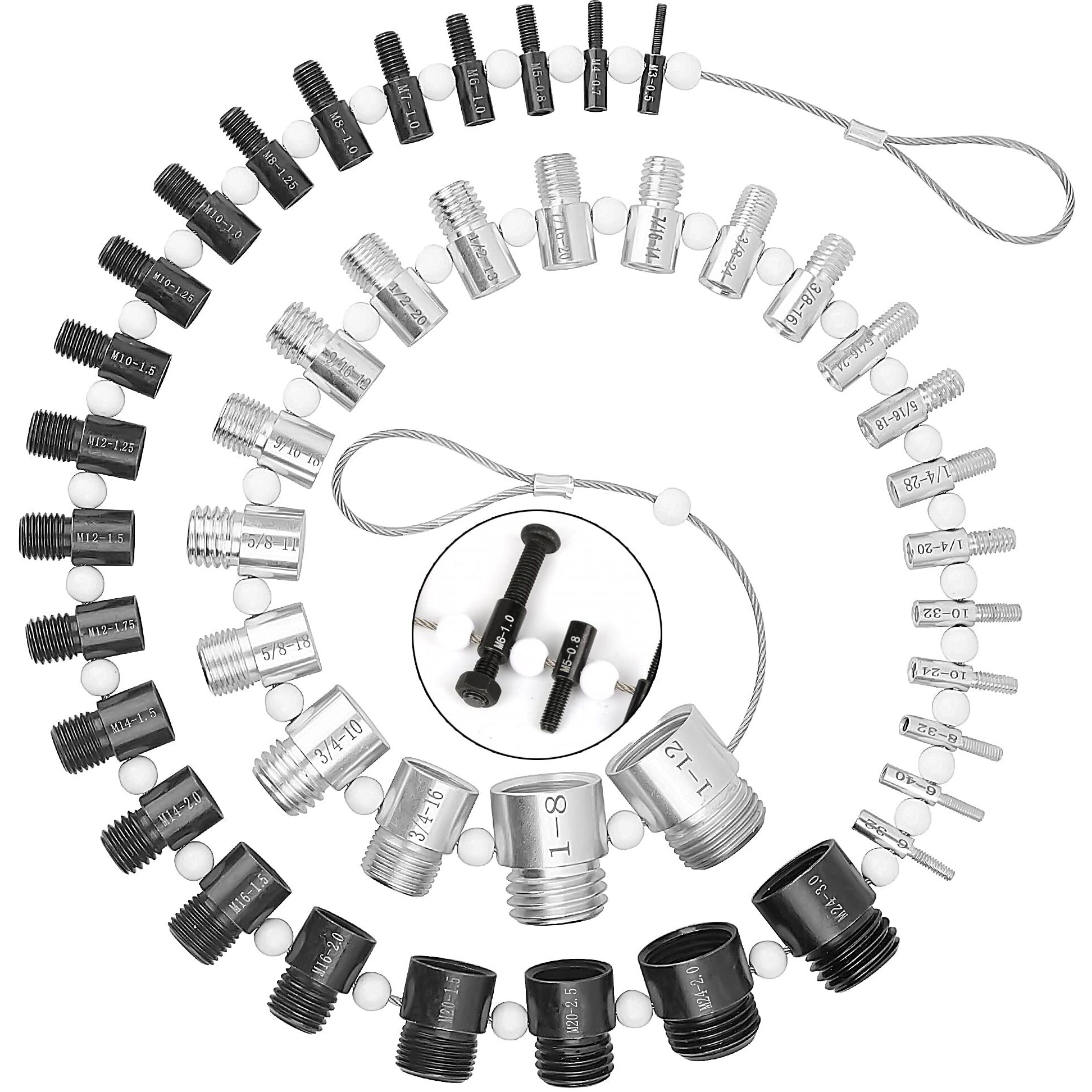 Stalye Nut And Bolt Thread Checker - High Speed Steel Thread Checker Standard And Metric - Complete Sae Male Female Gauge - Accurate Measurements