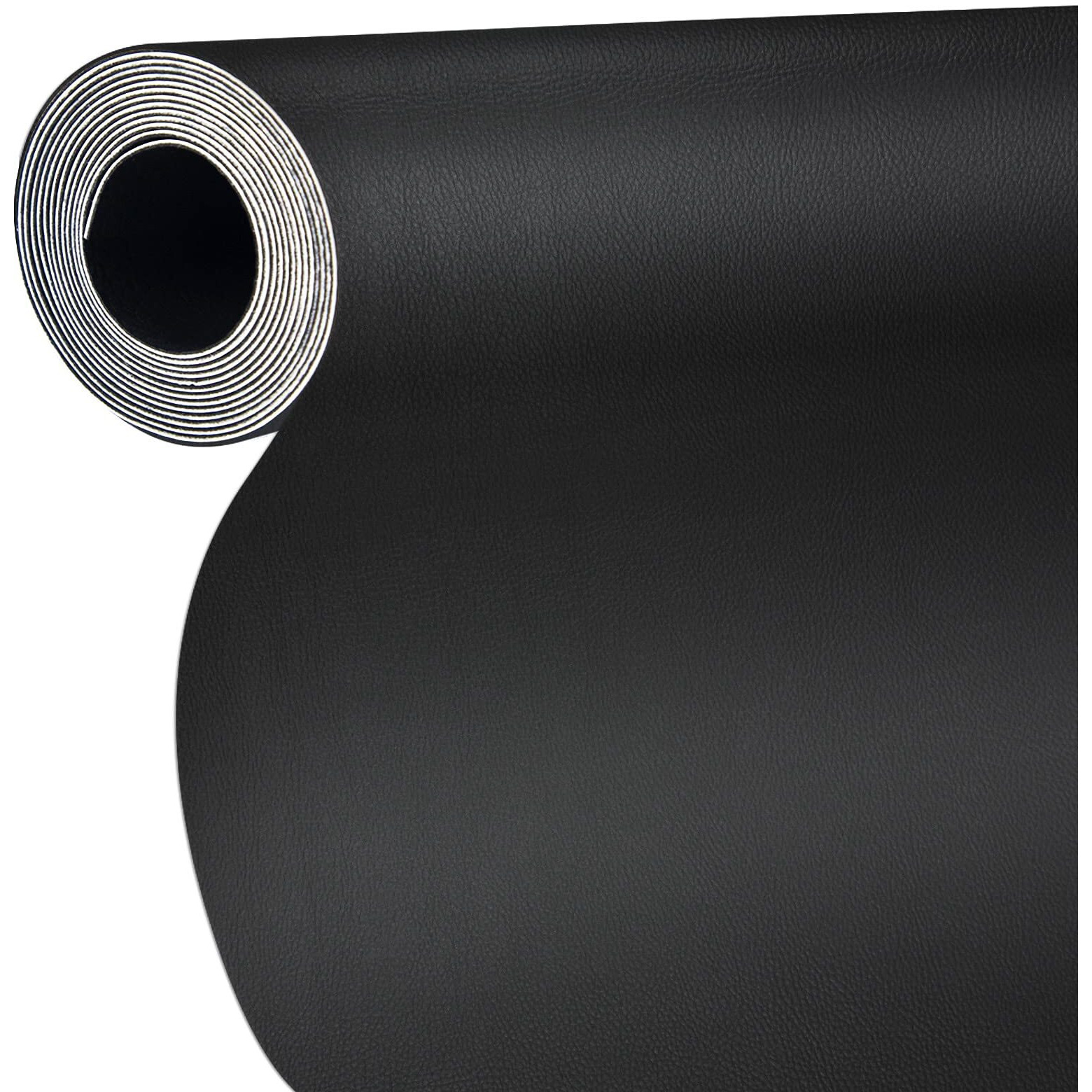 Leather Repair Patch 17X79 Inch Large Self-Adhesive Leather Repair Tape, Reupholster Leather Patches For Furniture Couch Chairs Car Seat (Black, 17X79 Inch)