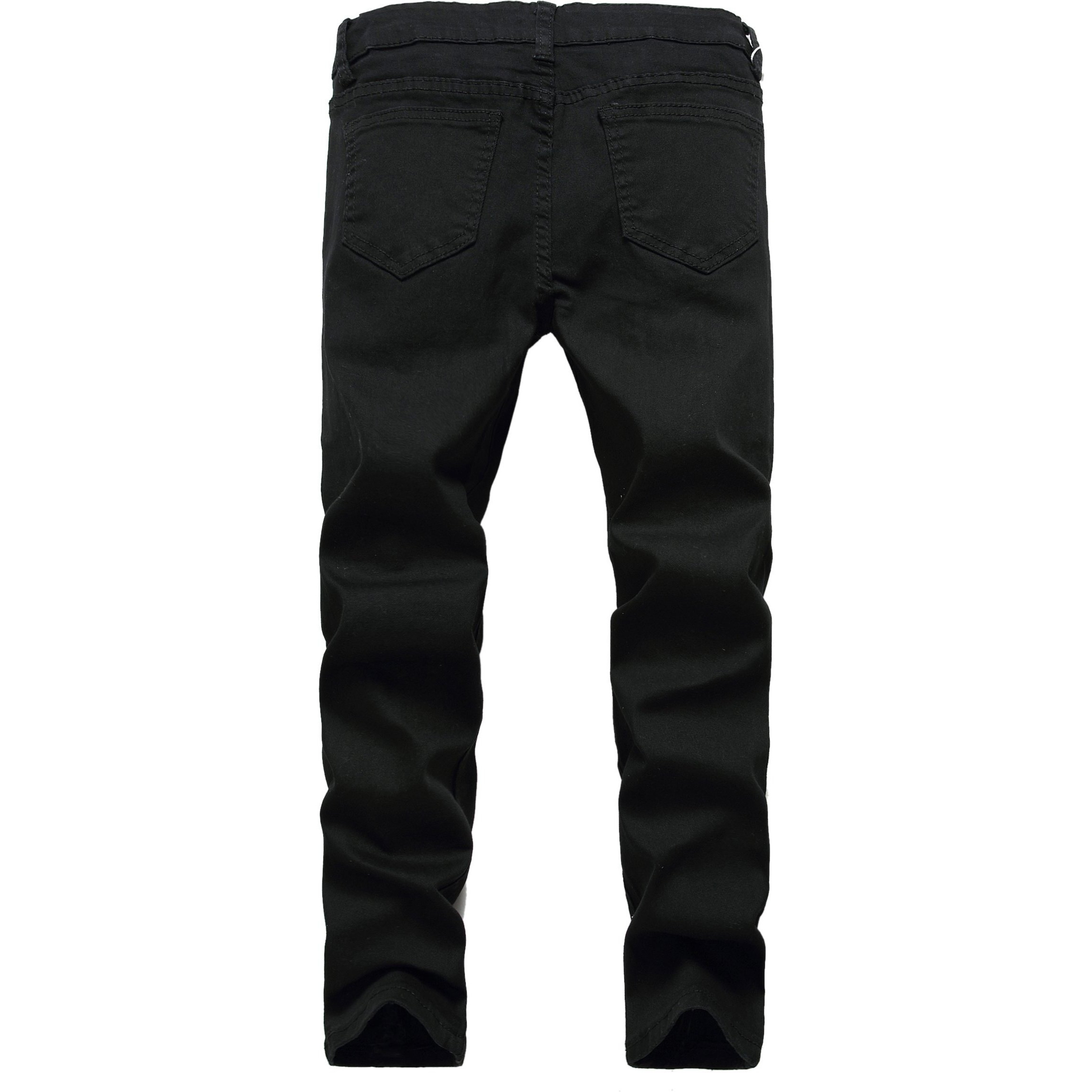 Boys Black Skinny Fit Ripped Destroyed Distressed Stretch Slim Jeans Pants 10 Slim