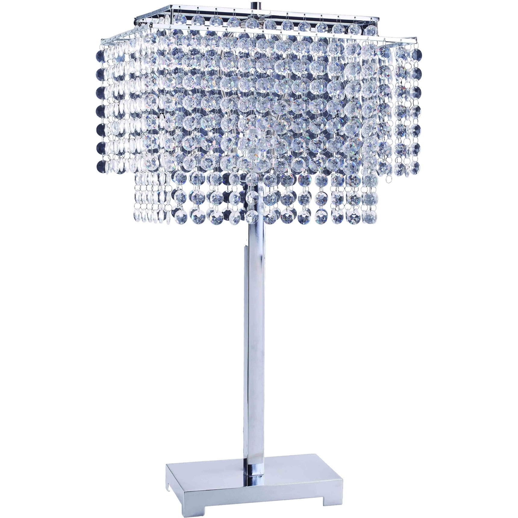 Bling Glam Faux Crystal Rectangular Table Lamp