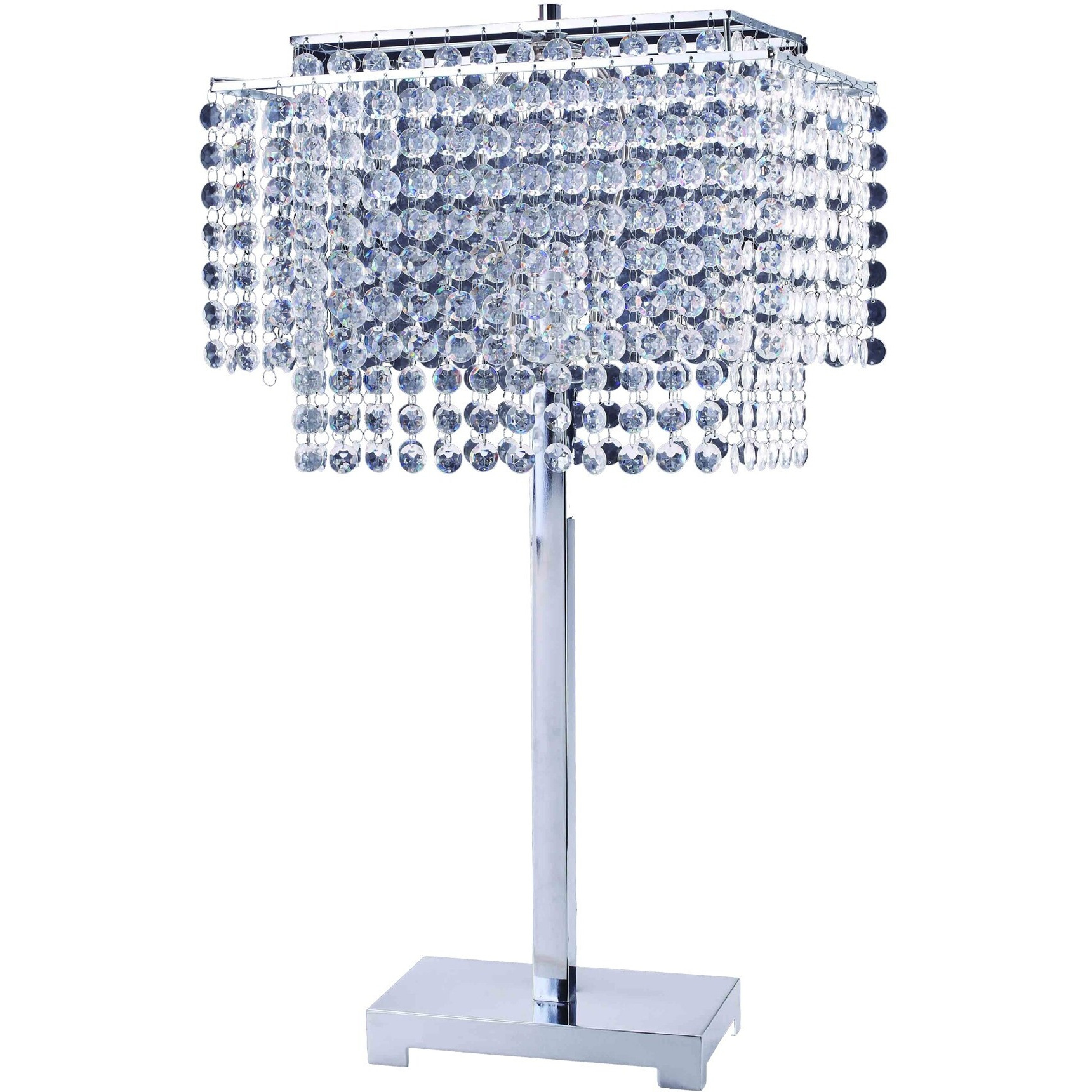 Bling Glam Faux Crystal Rectangular Table Lamp