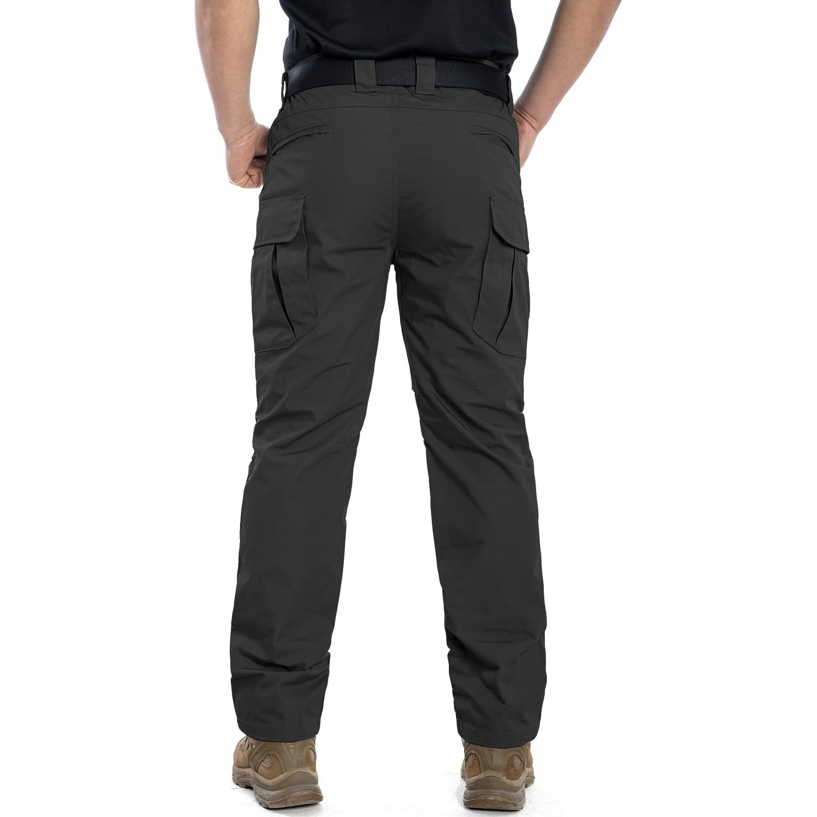 Navekull Men 's Outdoor Tactical Pants Rip Stop Lightweight Waterproof Military Combat Cargo Work Hiking Pants Black