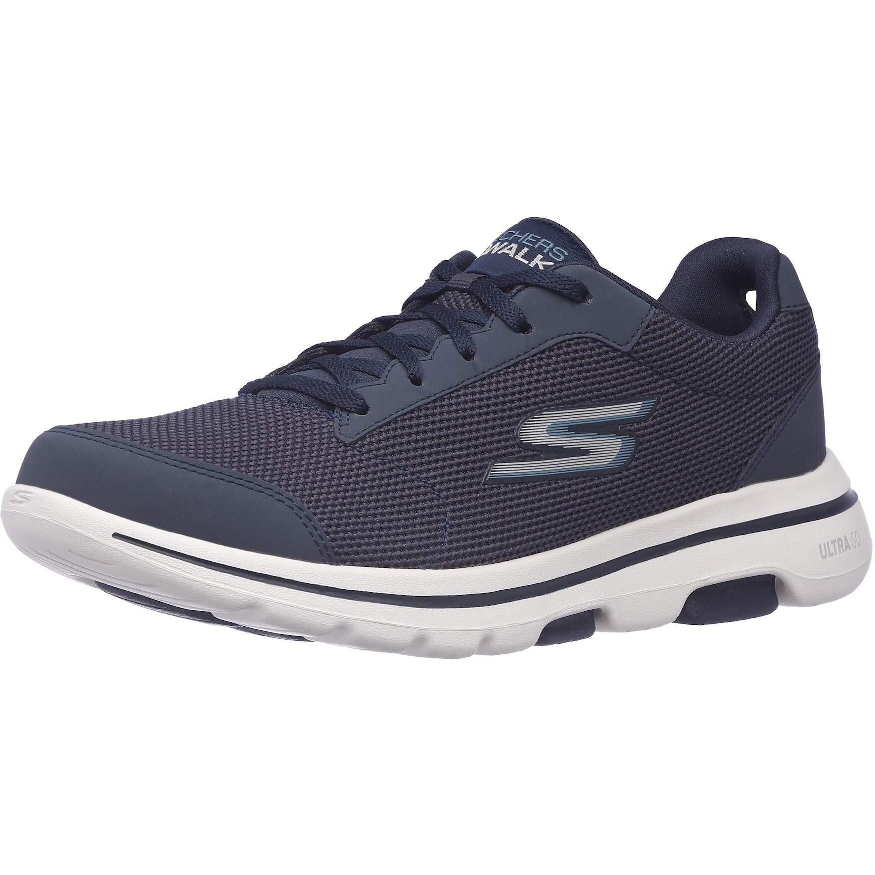 Skechers Mens Gowalk 5 Qualify-Athletic Mesh Lace Up Performance Walking Shoe Sneaker, Navyblue, 8 X-Wide
