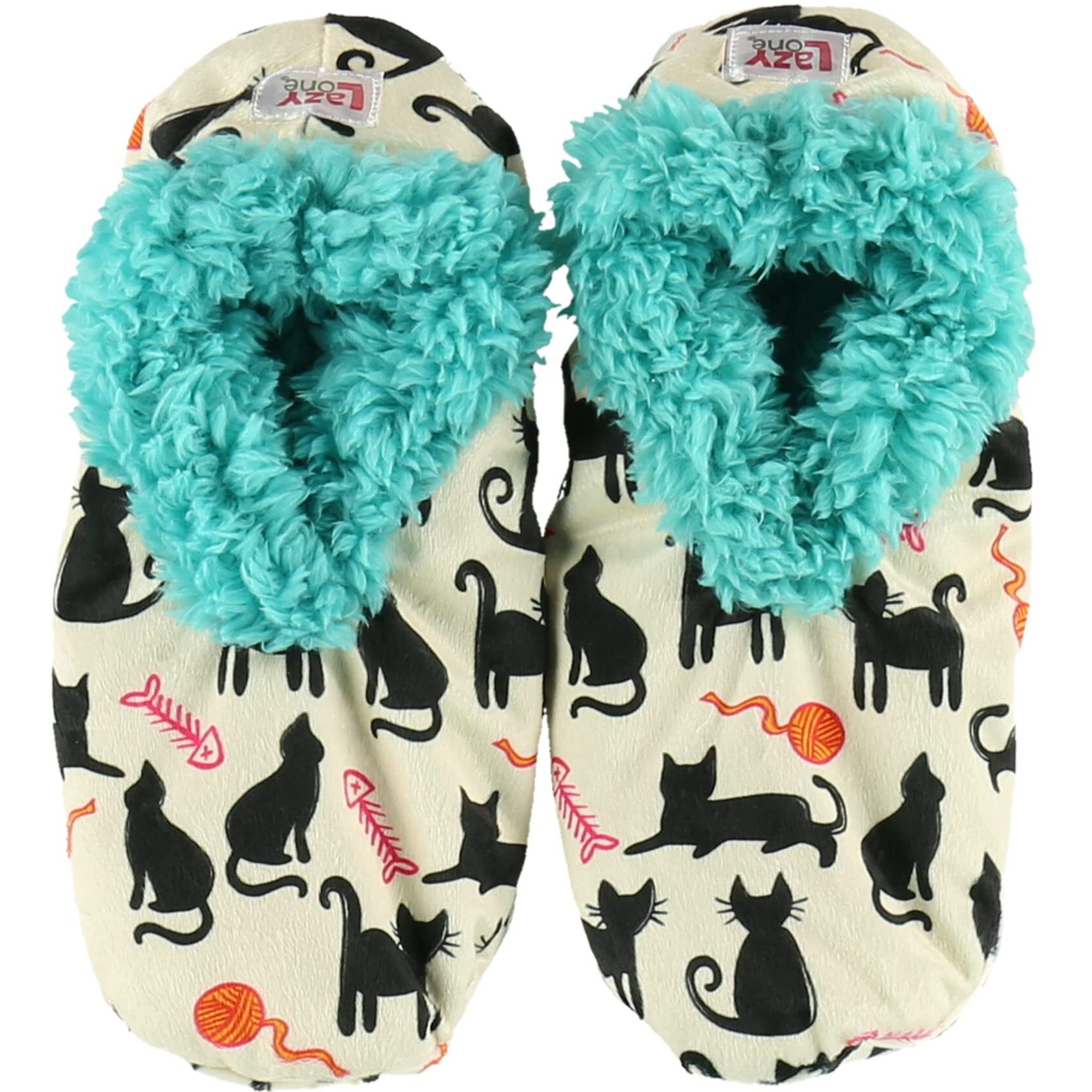 Lazy One Fuzzy Feet Slippers For Women, Cute Fleece-Lined House Slippers, Cute Animal Designs (Cat Nap, Lxl)