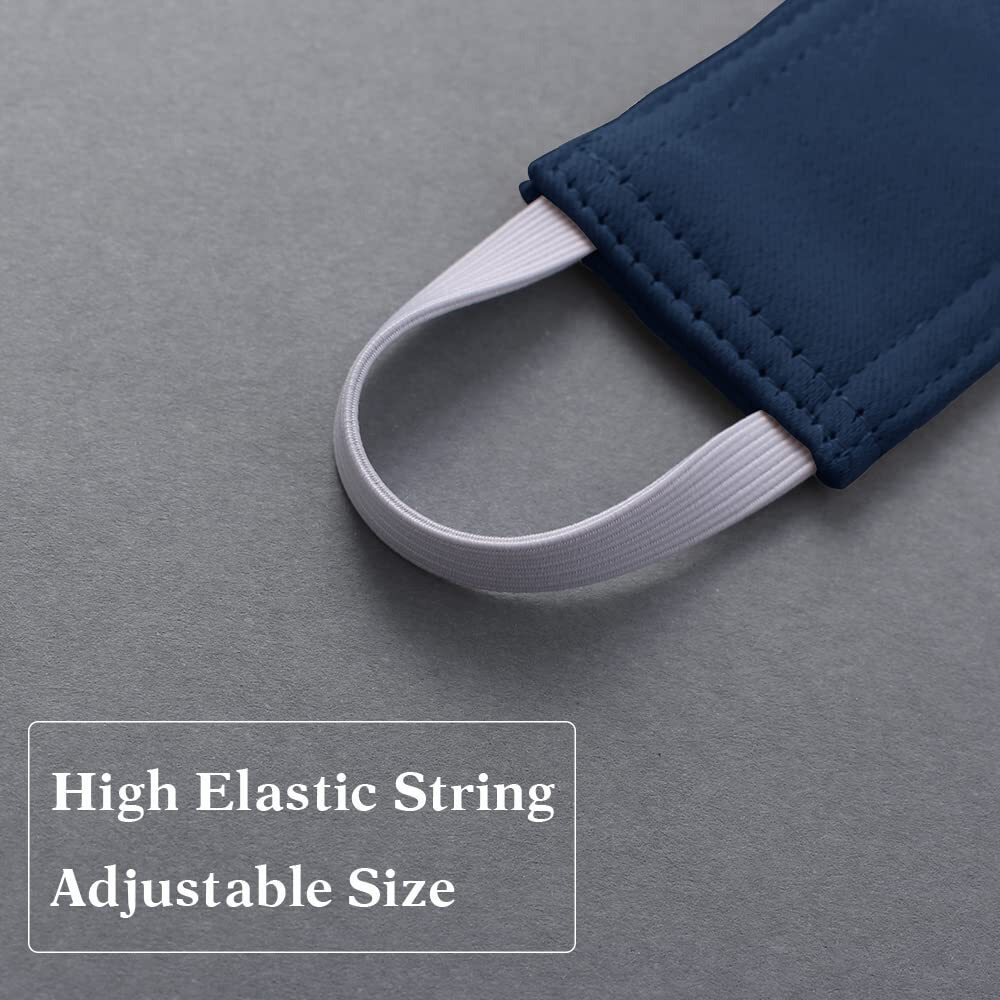 Pony Dance Baby Door Latch Cover Closer - Nursery Door Silencer With Strong Elastic Straps, Thick Solid Cushion For Noise Reduction, Prevents Slamming, 3 Pieces, 4W X 2L Inches, Navy Blue