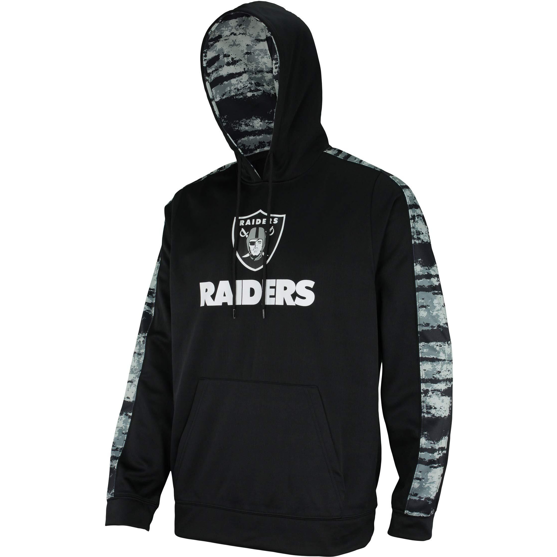 Zubaz Nfl Men's Performance Pullover Hoodie With Oxide Sleeves, Las Vegas Raiders Large