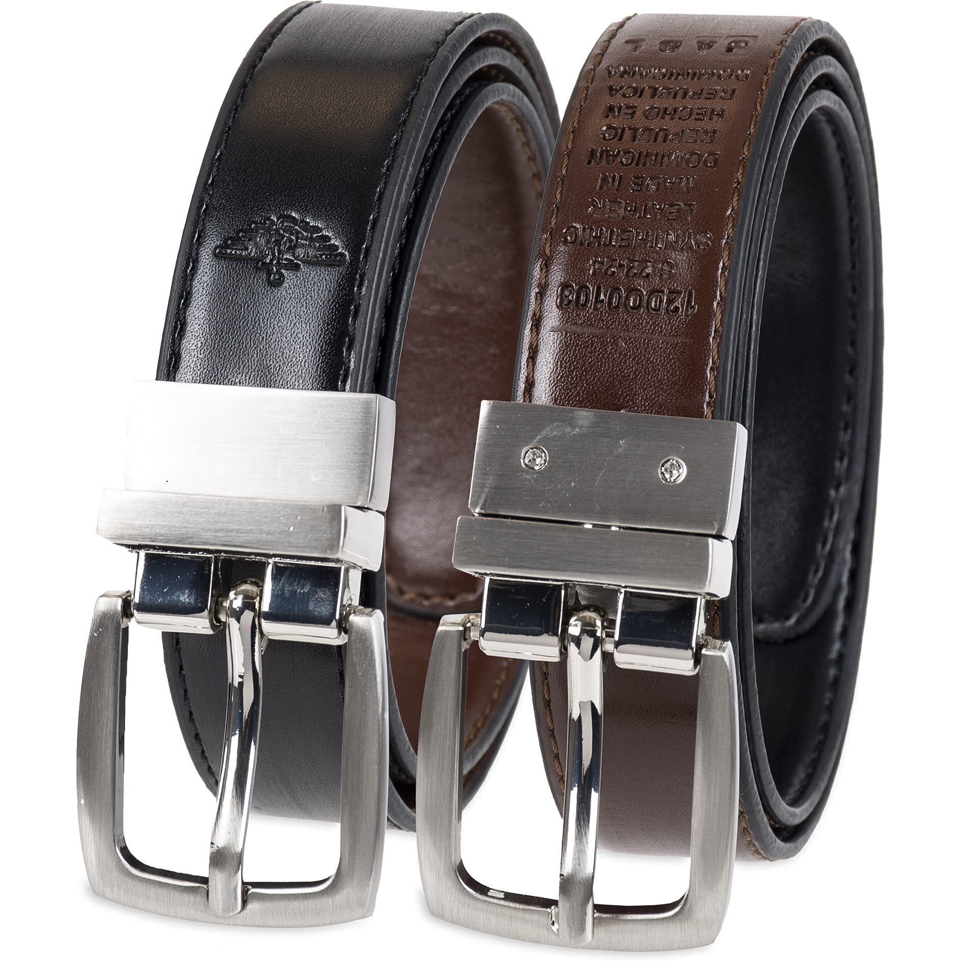 Dockers Boys Big Reversible Dress And Casual Belts, Brownblack, Large