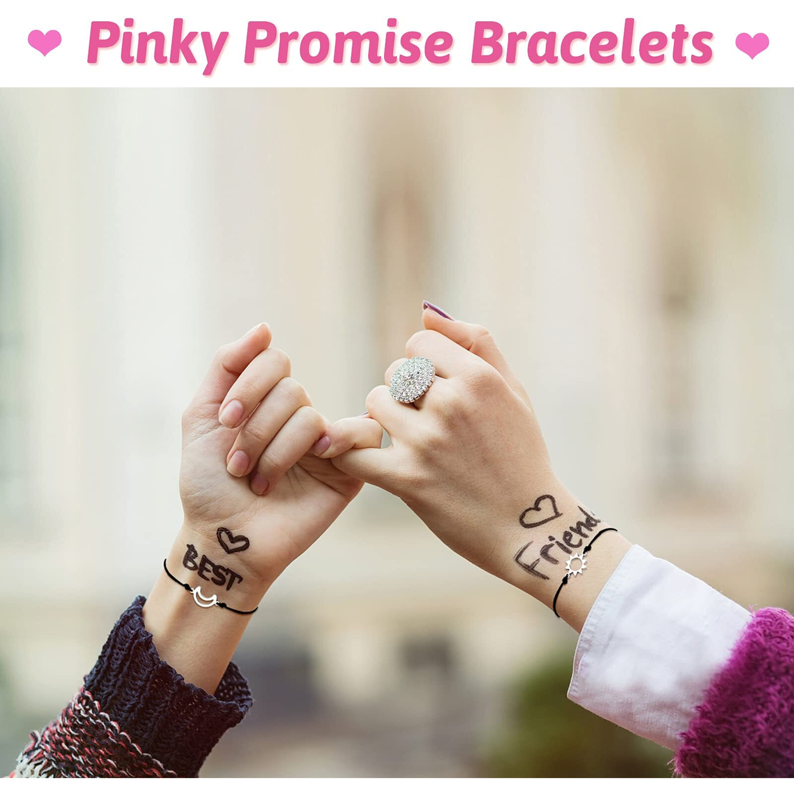 Ungent Them Sun And Moon Couples Bracelets Matching Bff Pinky Promise Distance Relationship Valentines Birthday Gifts For Him Her Boyfriend Girlfriend Women Men