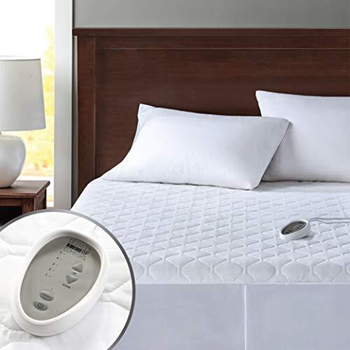 Degrees Of Comfort Heated Mattress Pad Twin Size  Zone Heating Electric Bed Warmer W Auto Shut Off  Fit Up To 15 Inch  125Ft Long Cord - 39X75 Inch, White