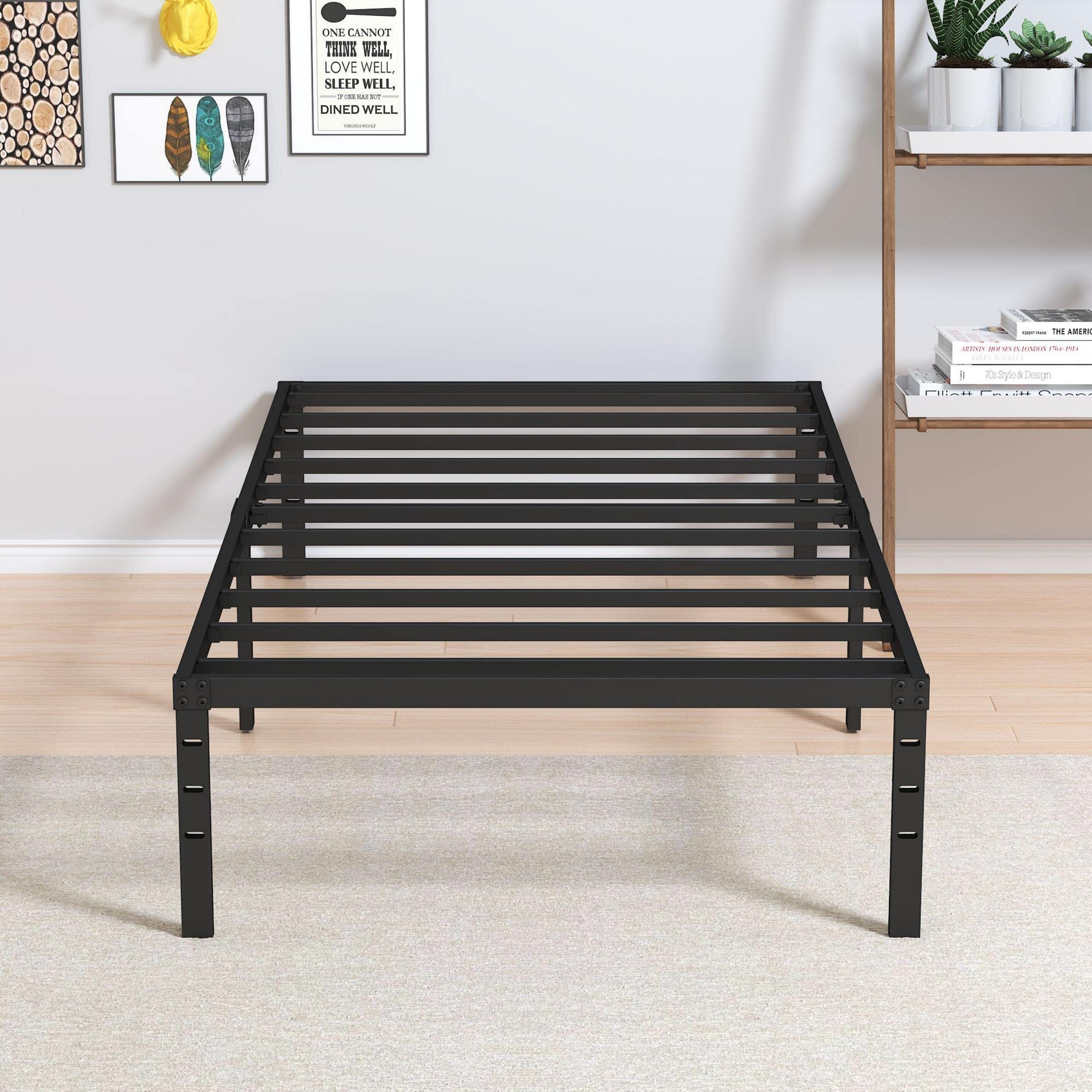 Maenizi Twin Xl Bed Frames No Box Spring Needed, 14 Inch Heavy Duty Metal Twin Xl Platform Bed Frame Support Up To 2500 Lbs, Easy Assembly, Noise Free, Black