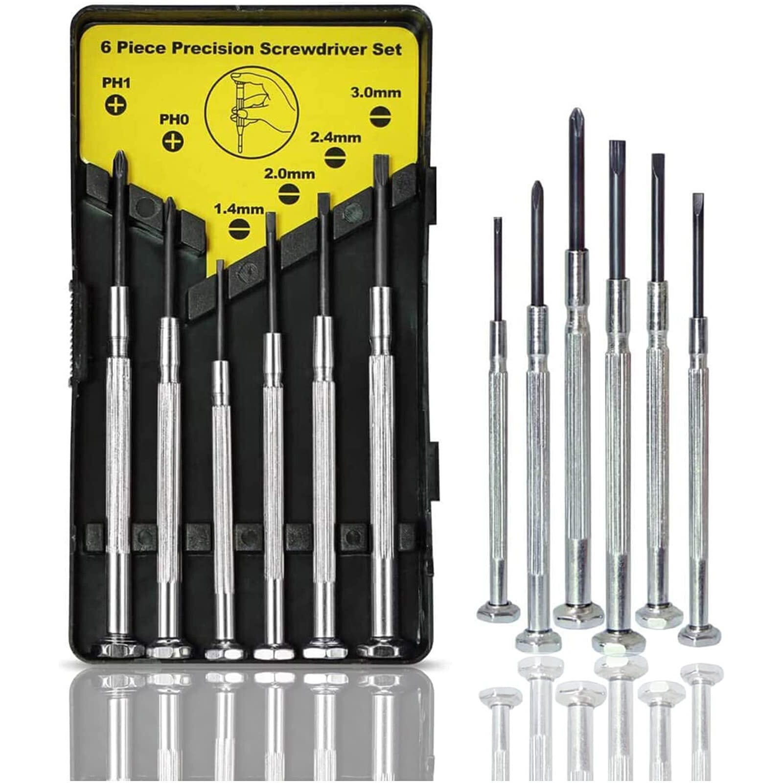 6Pcs Mini Screwdriver Set, Small Screwdriver Set With 6 Different Size Flathead And Phillips Screwdrivers, Precision Screwdriver Set For Jewelry, Watch, Iphone, Eyeglass Repair