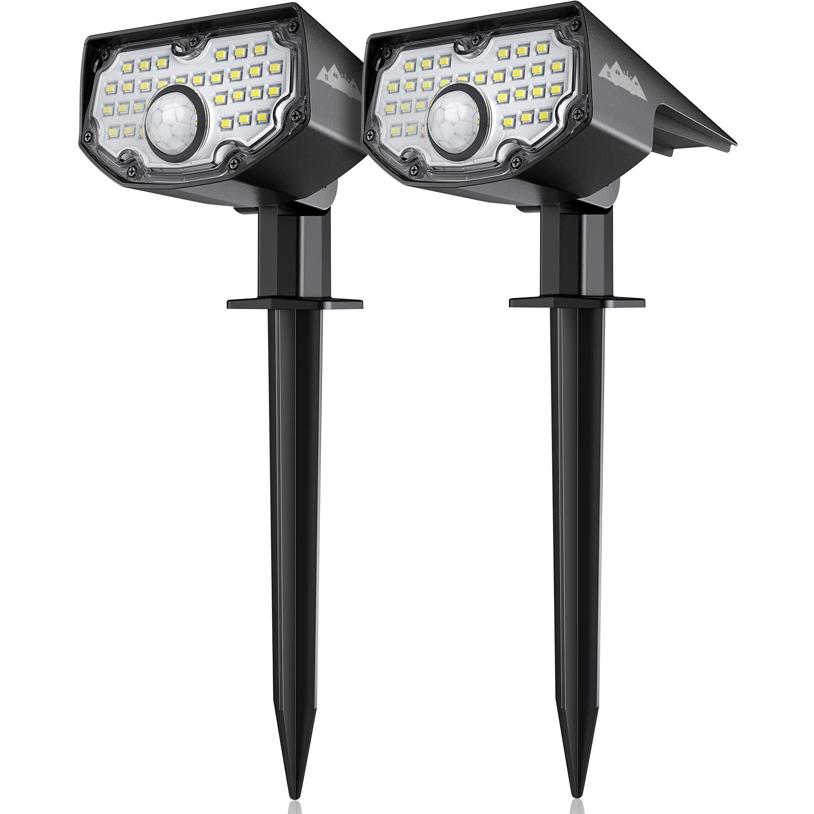 Aloftsun Solar Motion Sensor Outdoor Lights, 30 Leds Ip68 Waterproof Solar Motion Lights Outdoor, 3 Modes Solar Spot Lights Outdoor, Wireless Motion Sensor Solar Landscape Spot Lights Outside2 Pack