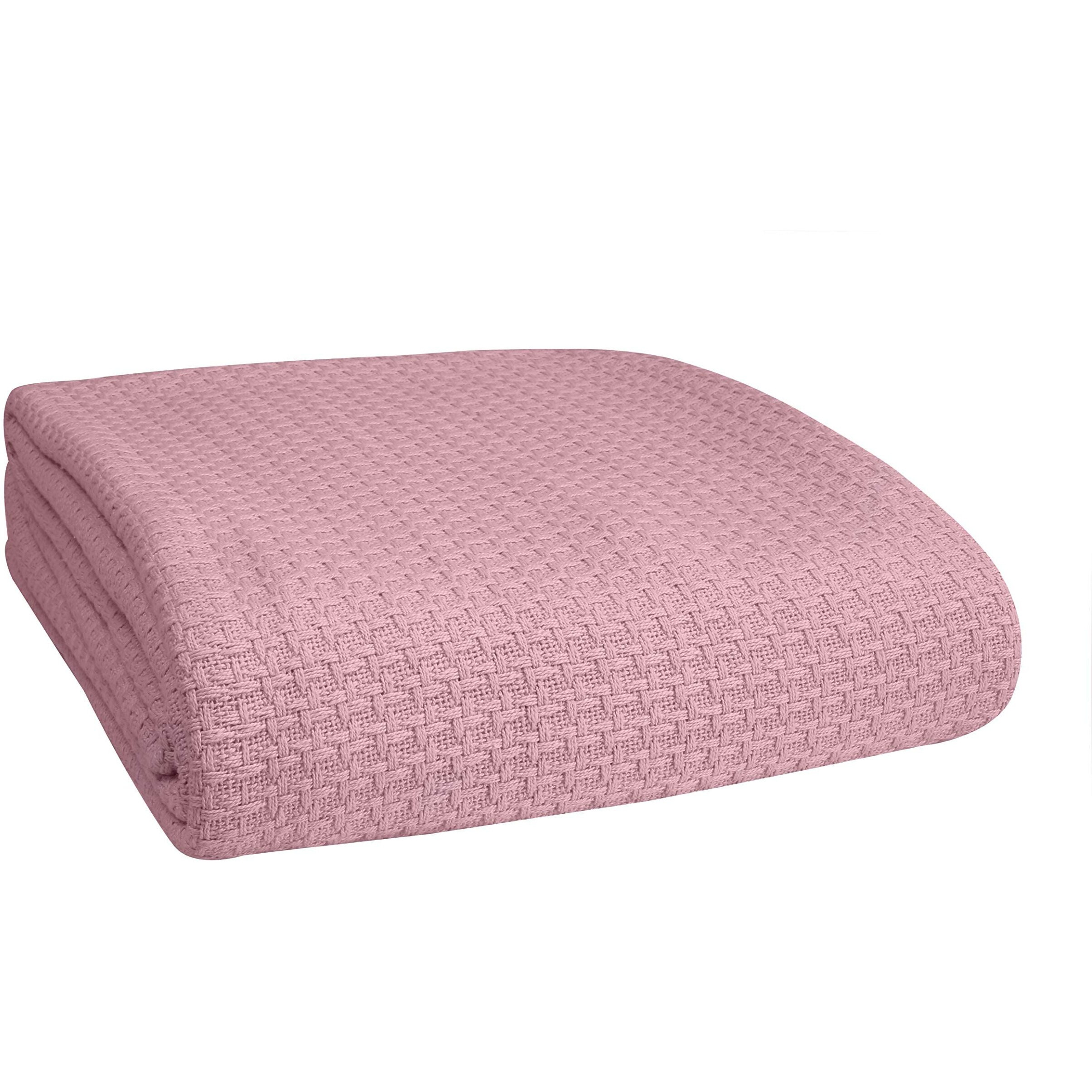 Elvana Home 100 Cotton Bed Blanket, Breathable Bed Blanket Queen Size, Cotton Thermal Blankets Queen, Perfect For Layering Any Bed For All Season, Purple