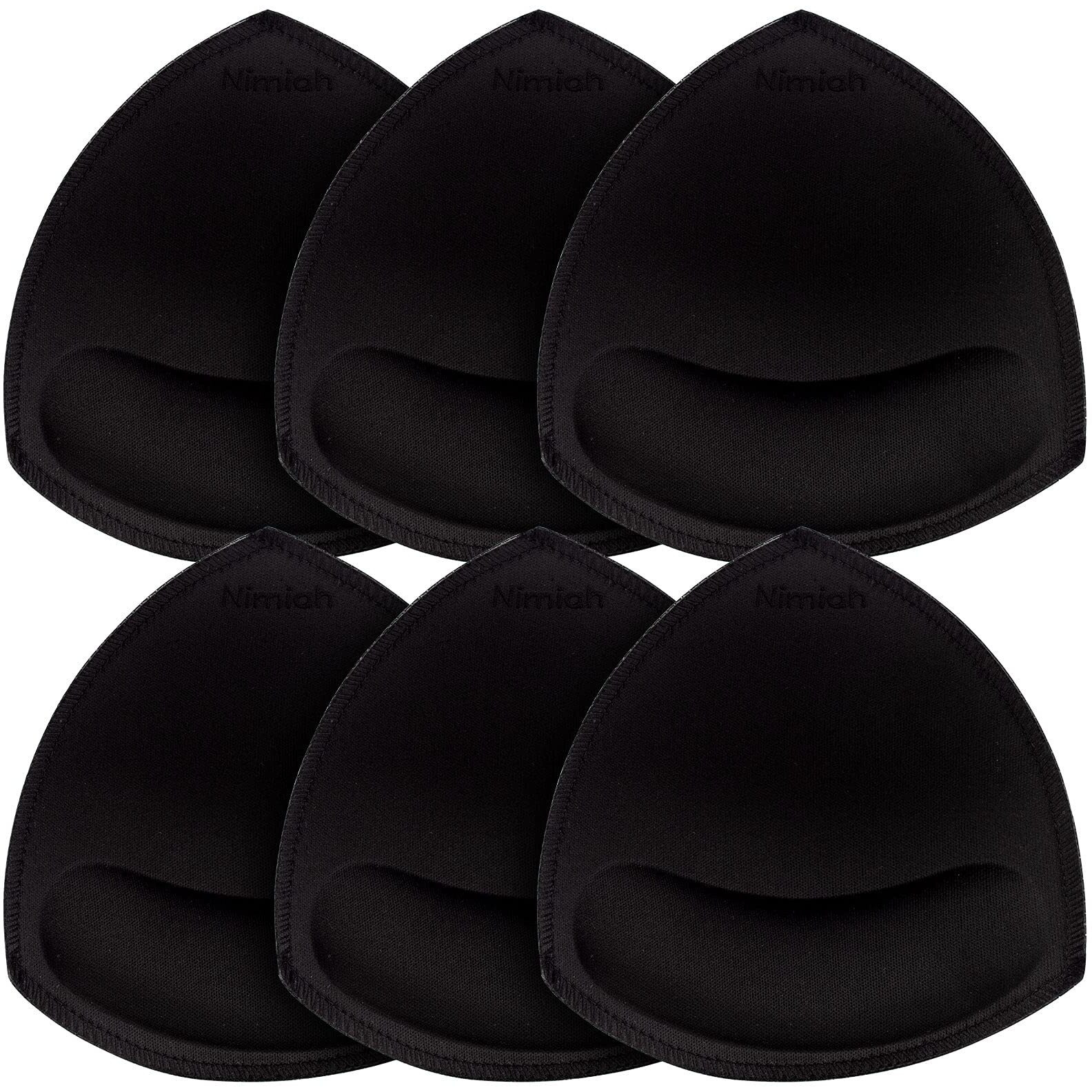 Nimiah Bra Inserts Pads 3 Pairs Sewn Edges Bra Cups Inserts Fits Ab  Bra Replacement Pads For Sport Bras Swimsuits Bikini Tops Black