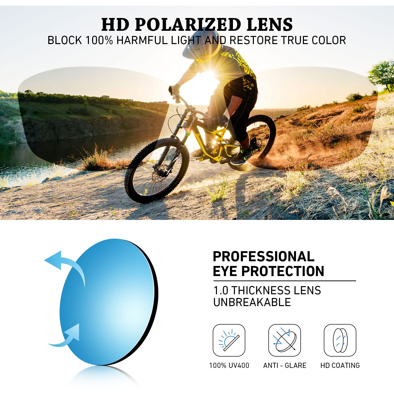 Wearoyo Polarized Sports Sunglasses For Men Women,Cycling Running Driving Fishing Trekking Sun Glasses 100% Uv Protection