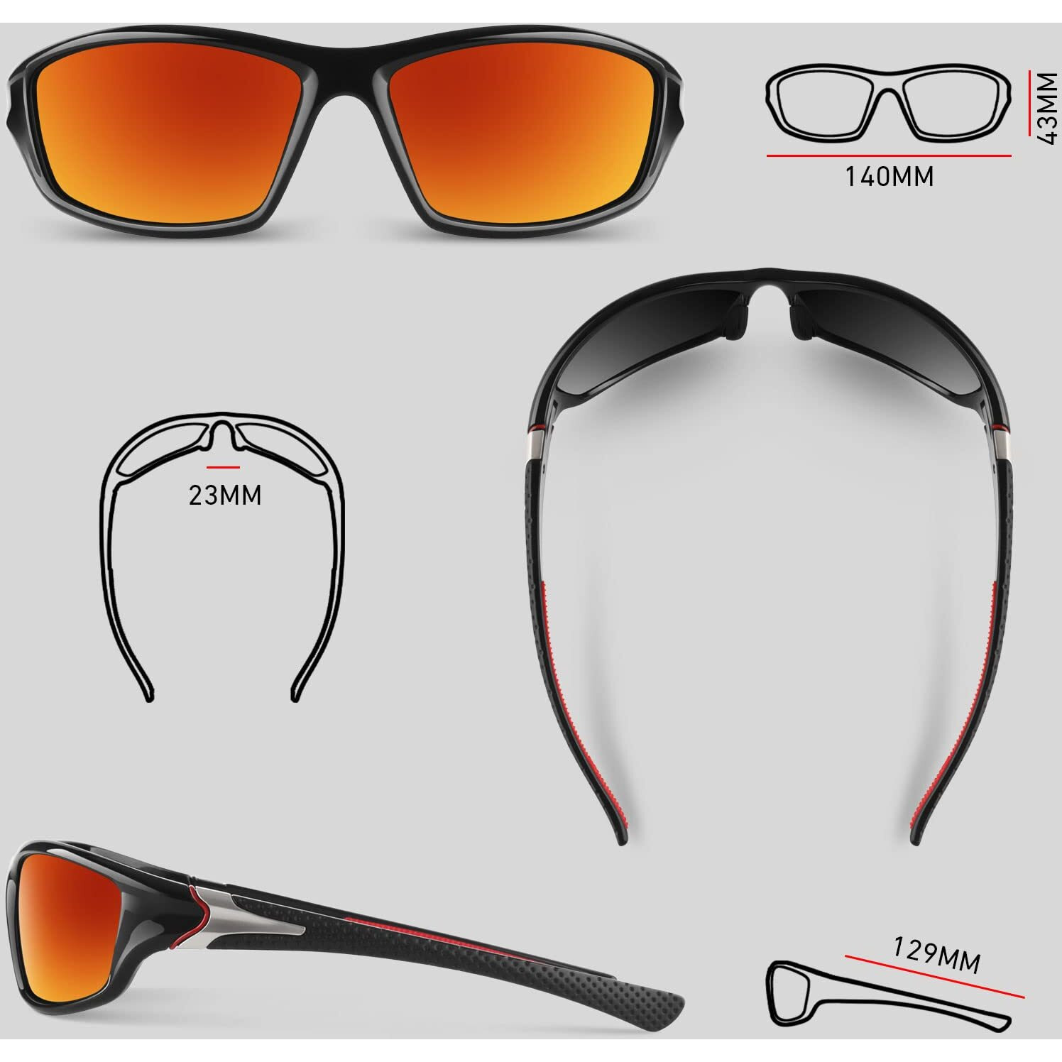 Wearoyo Polarized Sports Sunglasses For Men Women,Cycling Running Driving Fishing Trekking Sun Glasses 100% Uv Protection