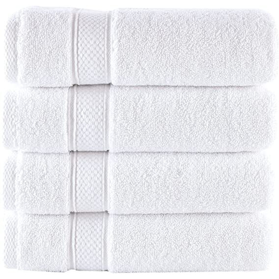 Nova Luxury Linen - Hotel Quality Turkish Towel Set For Bathroom (4 Pcs Washcloth Set, Pure White)