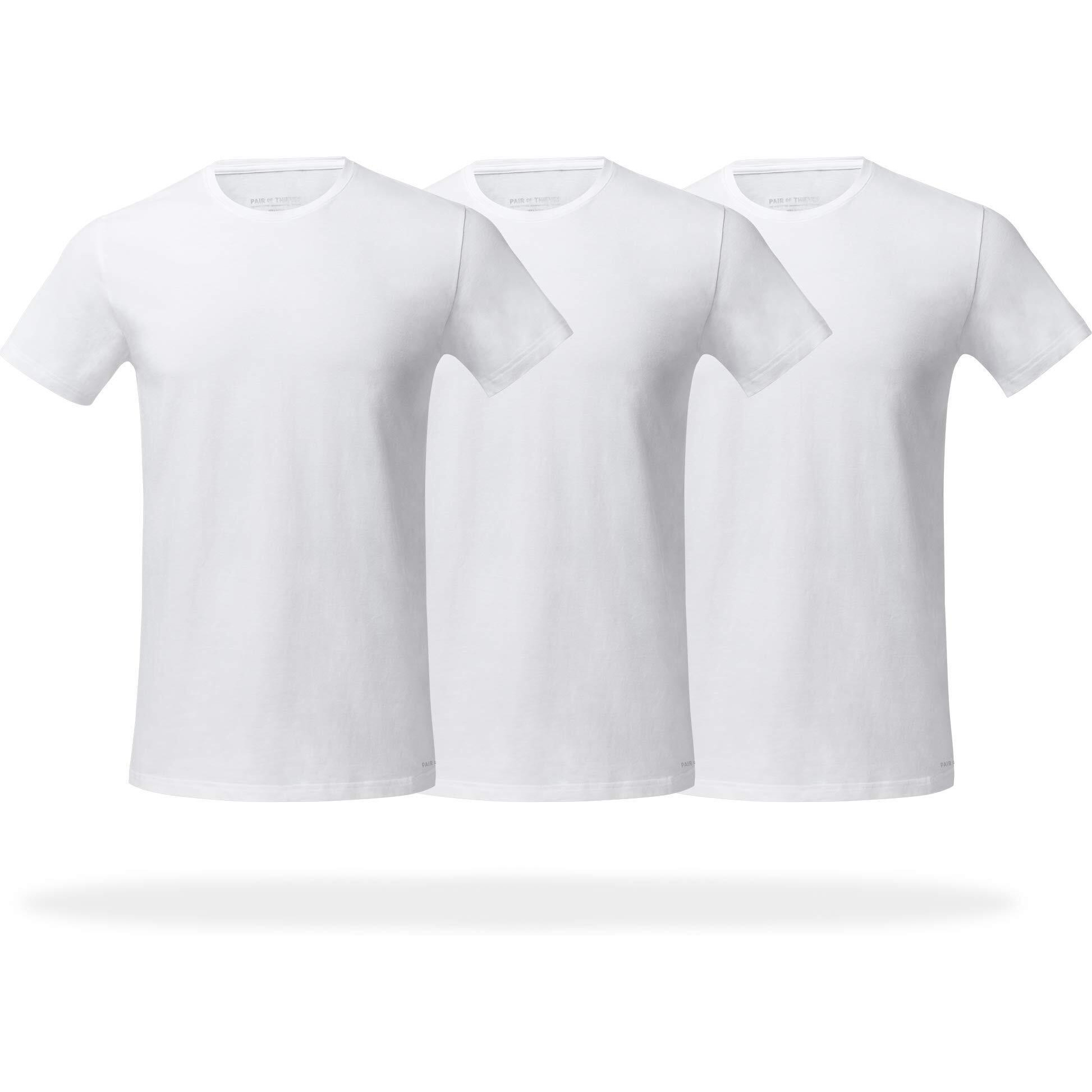 Pair Of Thieves Mens Slim Fit Crew Neck T-Shirts, 3 Pack Super Soft Tees, Amz Exclusive White