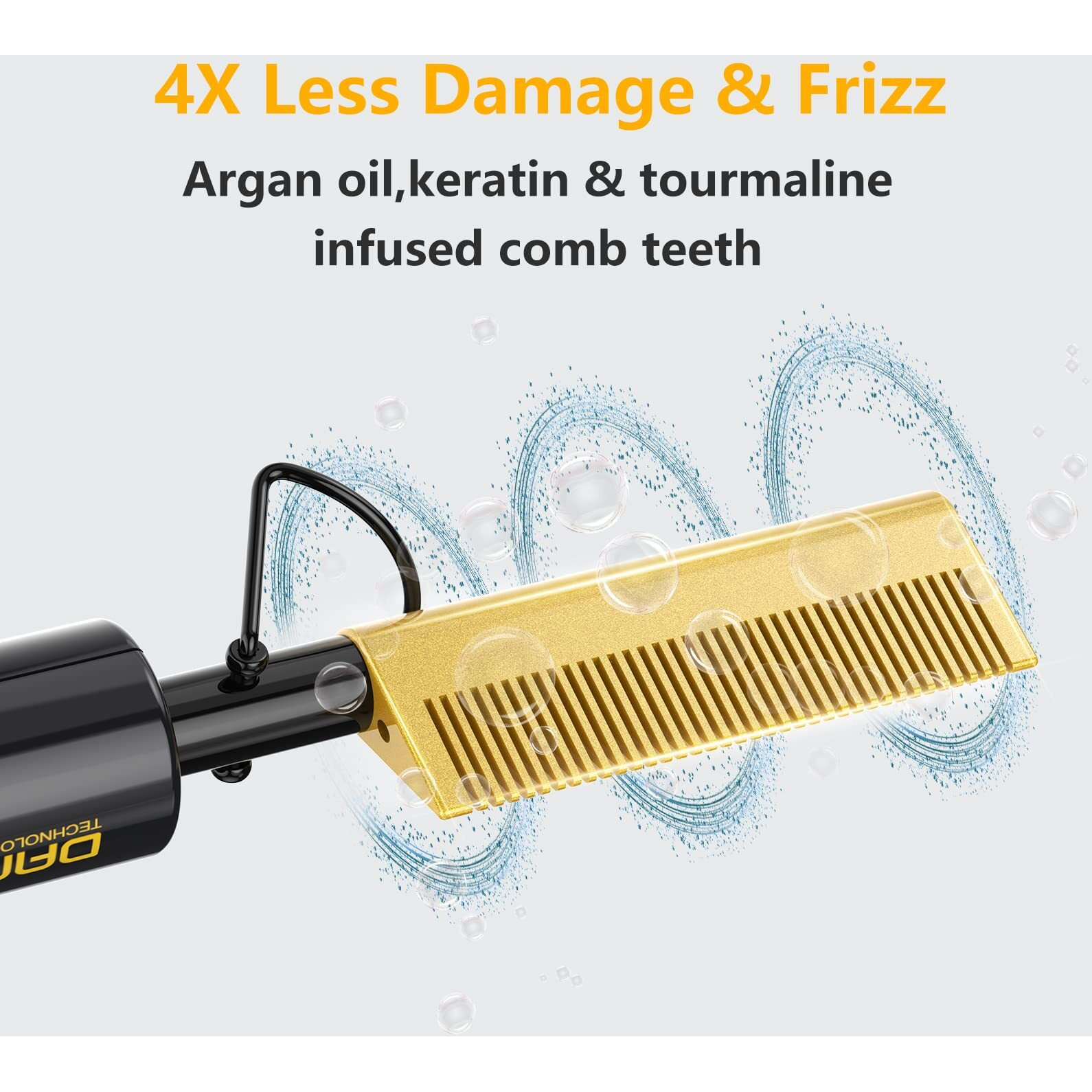 Dan Technology Hot Comb Electric For Wigs,450Small Hot Comb For Edges,Low And High Temperatures, Hair Straightening Comb For Black Hair,Portable & Dual Voltage For Travel & Home