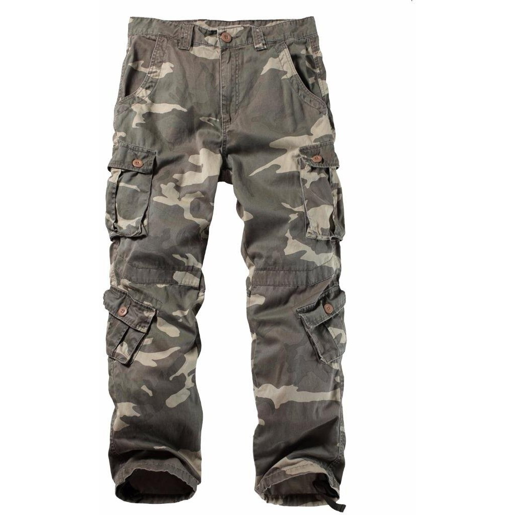 Akarmy Men's Casual Cargo Pants Military Army Camo Pants Combat Work Pants With 8 Pockets(No Belt) 3357 C34 Camo 38