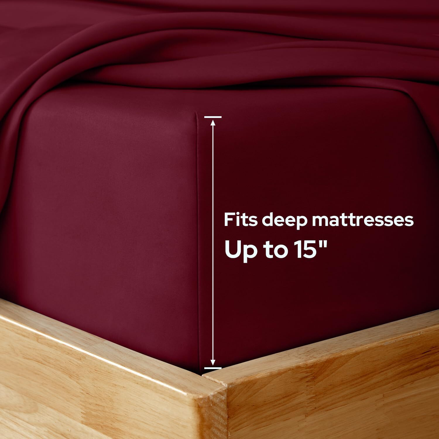Homeideas King Size Bed Sheets - 6 Piece Set (Burgundy) - Extra Soft Brushed Microfiber 1800 Bedding Sheets, Maroon Sheets, Deep Pocket, Wrinkle & Fade Free