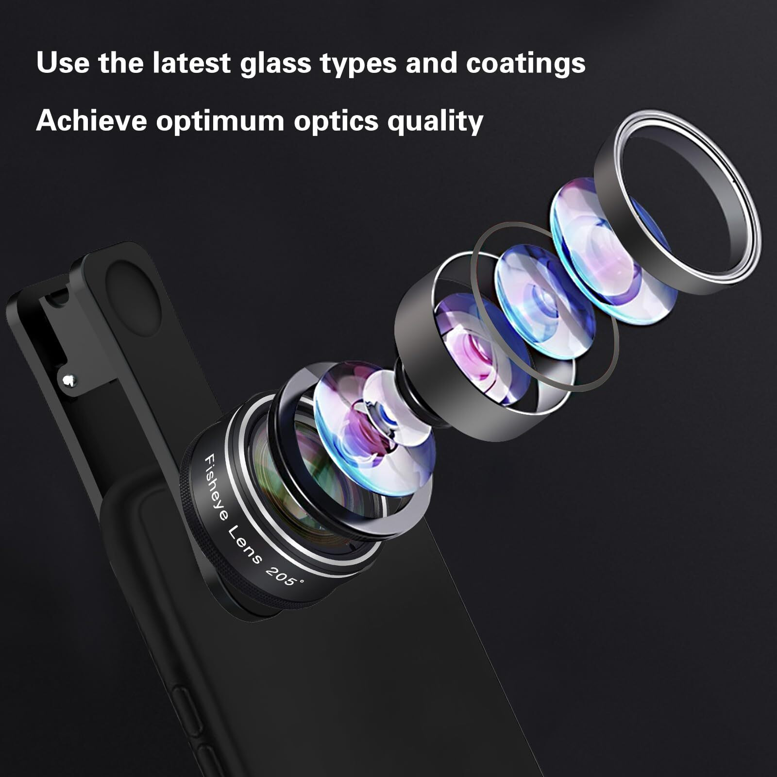 Phone Camera Lens, Godefa 3 In 1 Phone Lens Kit-205 Fisheye Lens + Macro Lens + 120 Wide Angle Lens,Clip On Cell Phone Camera Lens Kits Compatible With Iphone,Most Smartphones