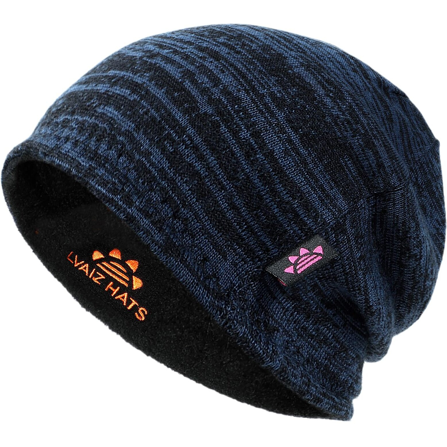 Lvaiz Winter Fleece Lined Knitted Beanie Hats For Men Reversible Windproof Watch Hat Warm Skull Cap For Women