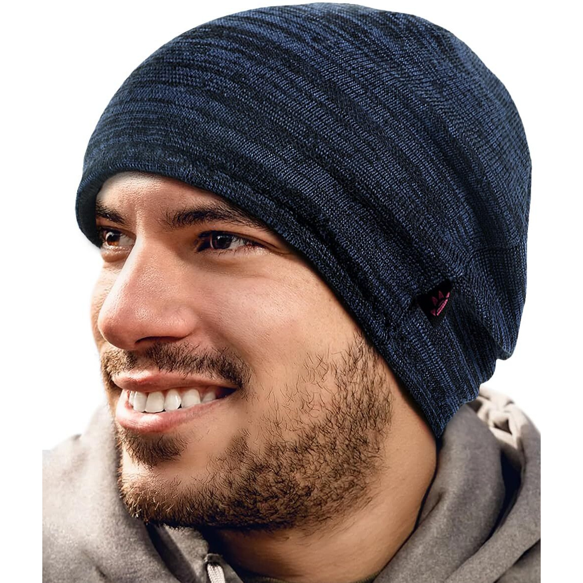 Lvaiz Winter Fleece Lined Knitted Beanie Hats For Men Reversible Windproof Watch Hat Warm Skull Cap For Women