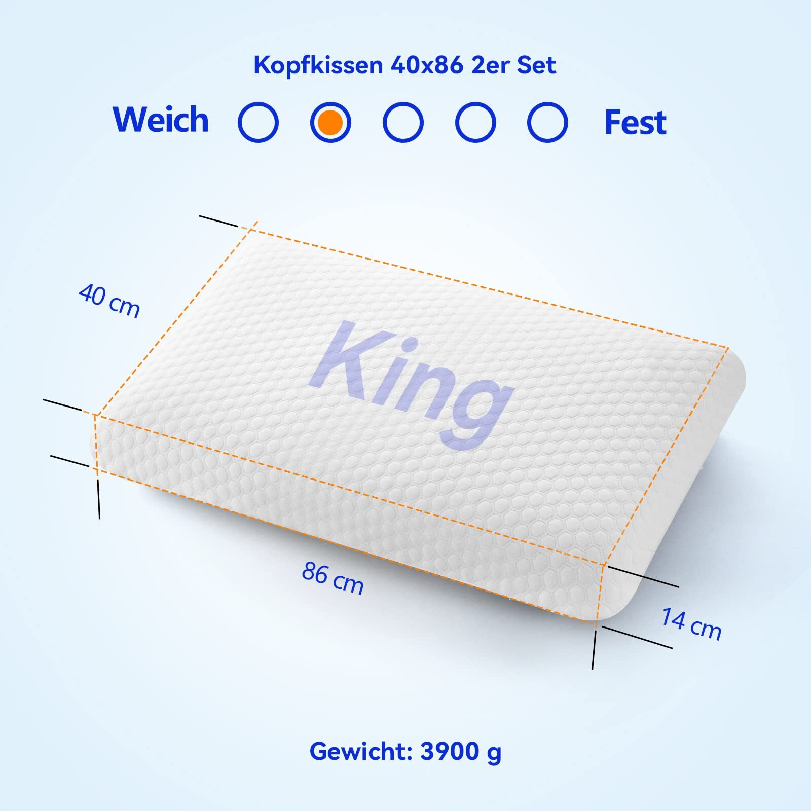 Inight Memory Foam Pillows King Size Set Of 2, King Size Pillows 2 Pack, King Pillows For Side Sleepers & Back Sleepers, Oeko-Tex & Certipur-Us-King Size (Pack Of 2)