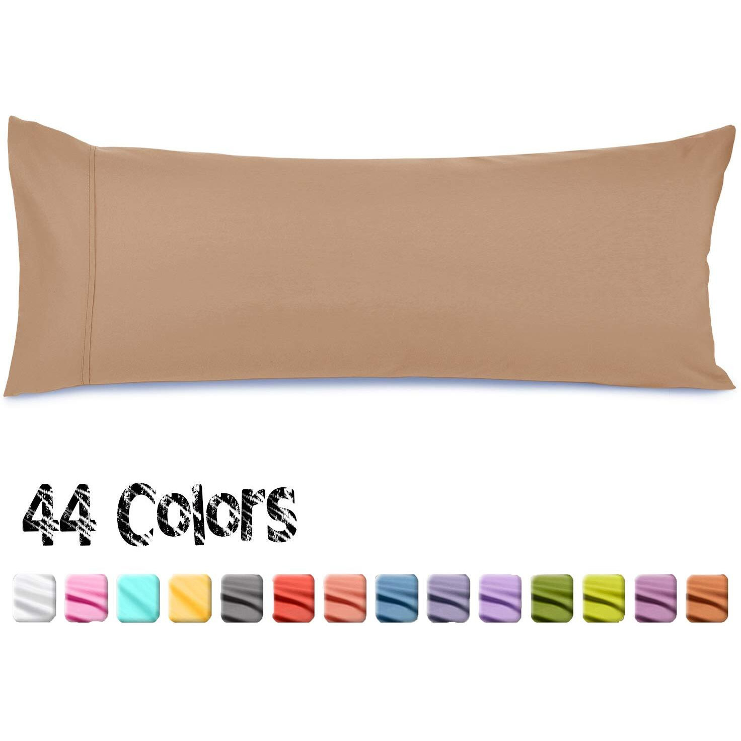 Nestl Body Pillow Cover - Soft Body Pillow Pillowcase - Lightweight Mocha Pillowcase - Microfiber Body Pillow Case Cover - 20X54 Inches - Envelope Closure