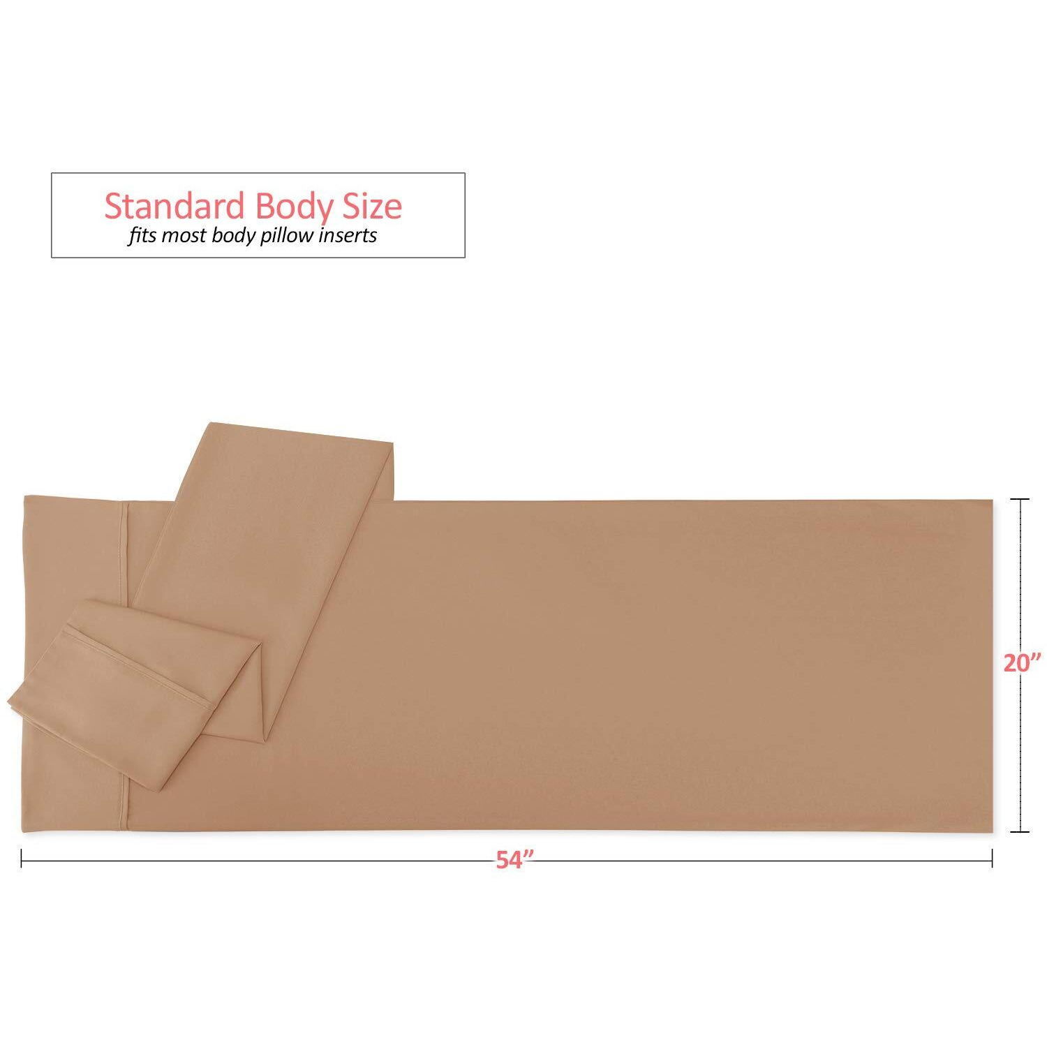 Nestl Body Pillow Cover - Soft Body Pillow Pillowcase - Lightweight Mocha Pillowcase - Microfiber Body Pillow Case Cover - 20X54 Inches - Envelope Closure