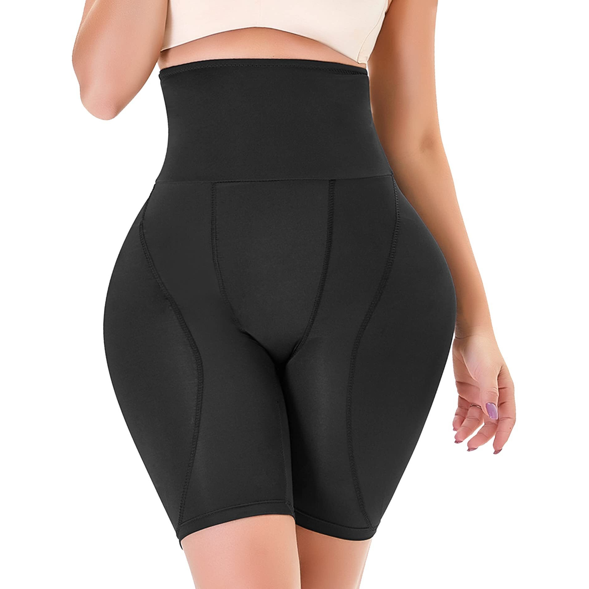 Pop Closets Women Shapewear Butt Lifter Body Shaper Panties High Waist Hip Padded Enhancer Booty Lifter Tummy Control Panty Black