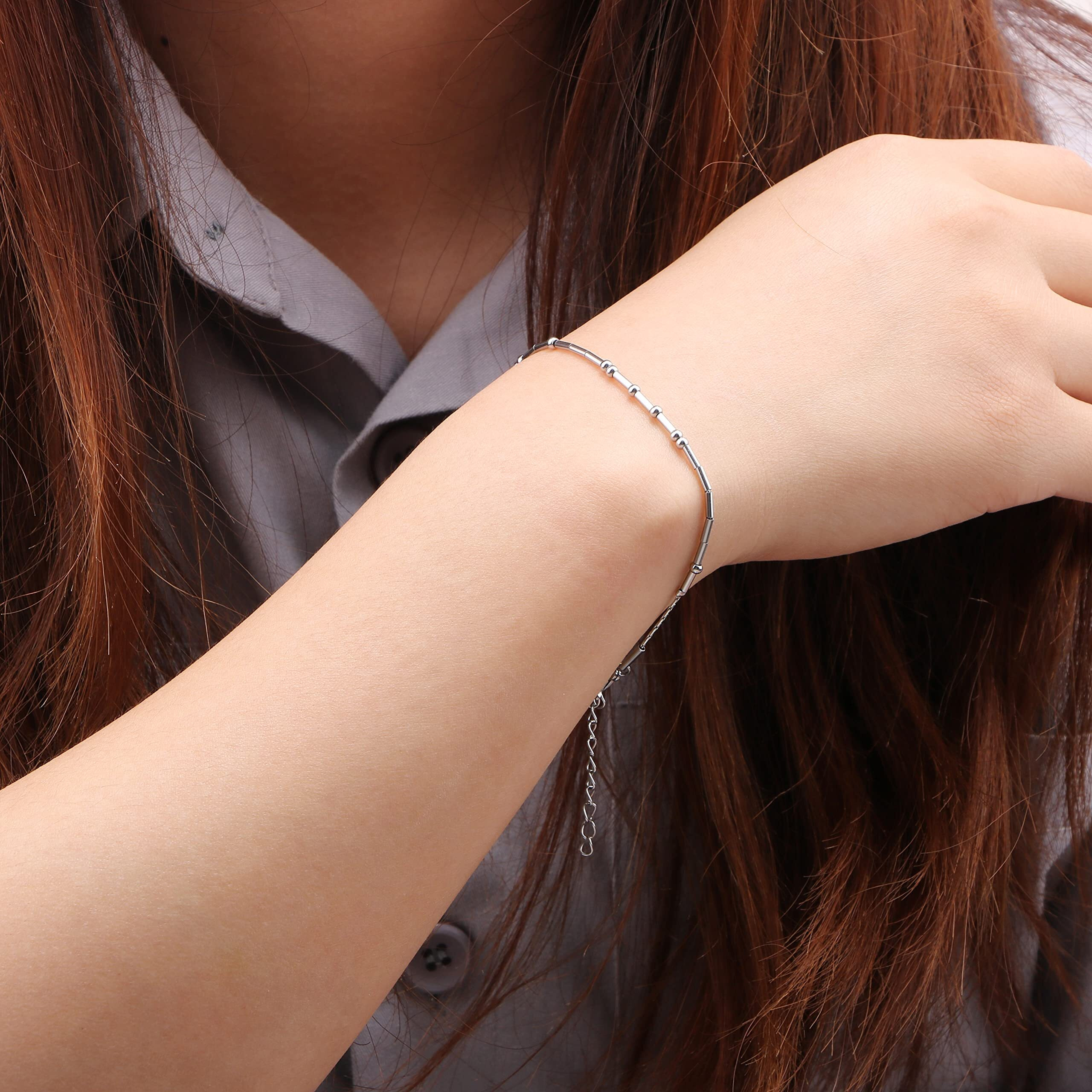 Joycuff Love You Mom Gifts For Women Morse Code Bracelets For Women Mother Mom Mothers Day Birthday Christmas Stianless Steel Jewelry Gifts Silver Bracelet