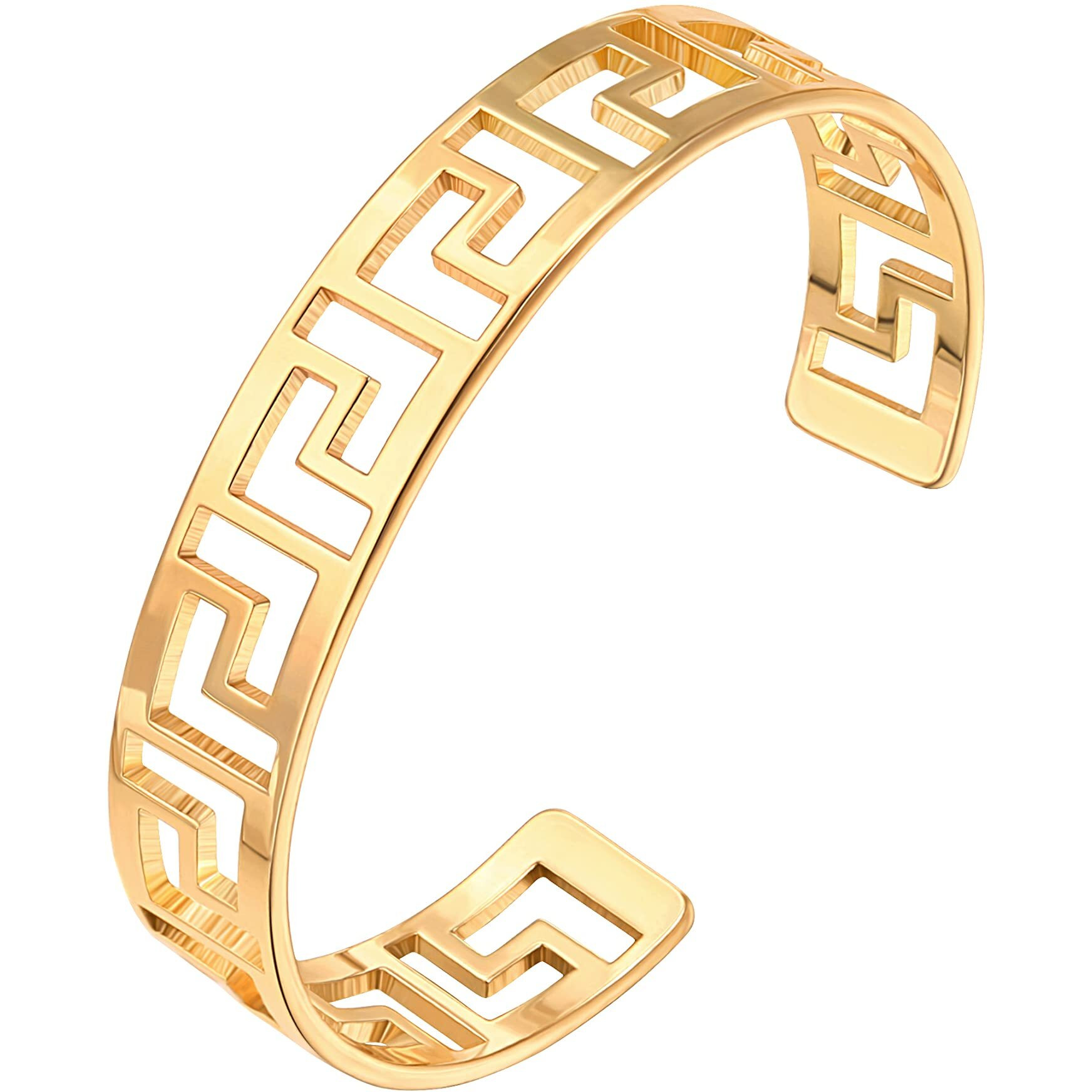 Pernnla Pearl Dainty Gold Initial Bangle Bracelet For Women L Letter Love Bracelet Simple Hollow Rune Cute Charm Cuff Bracelets