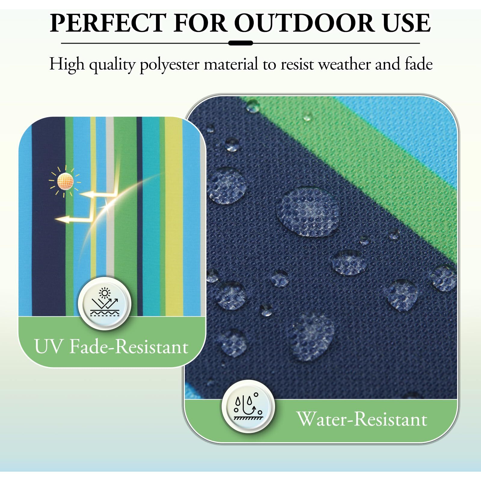 Wellsin Outdoor Chair Cushions For Patio Furniture - Patio Chair Cushions Set Of 4 - Water Resistant Round Corner Outdoor Seat Cushions 17 "&quotX16 "&quotX2 "", Stripe 01