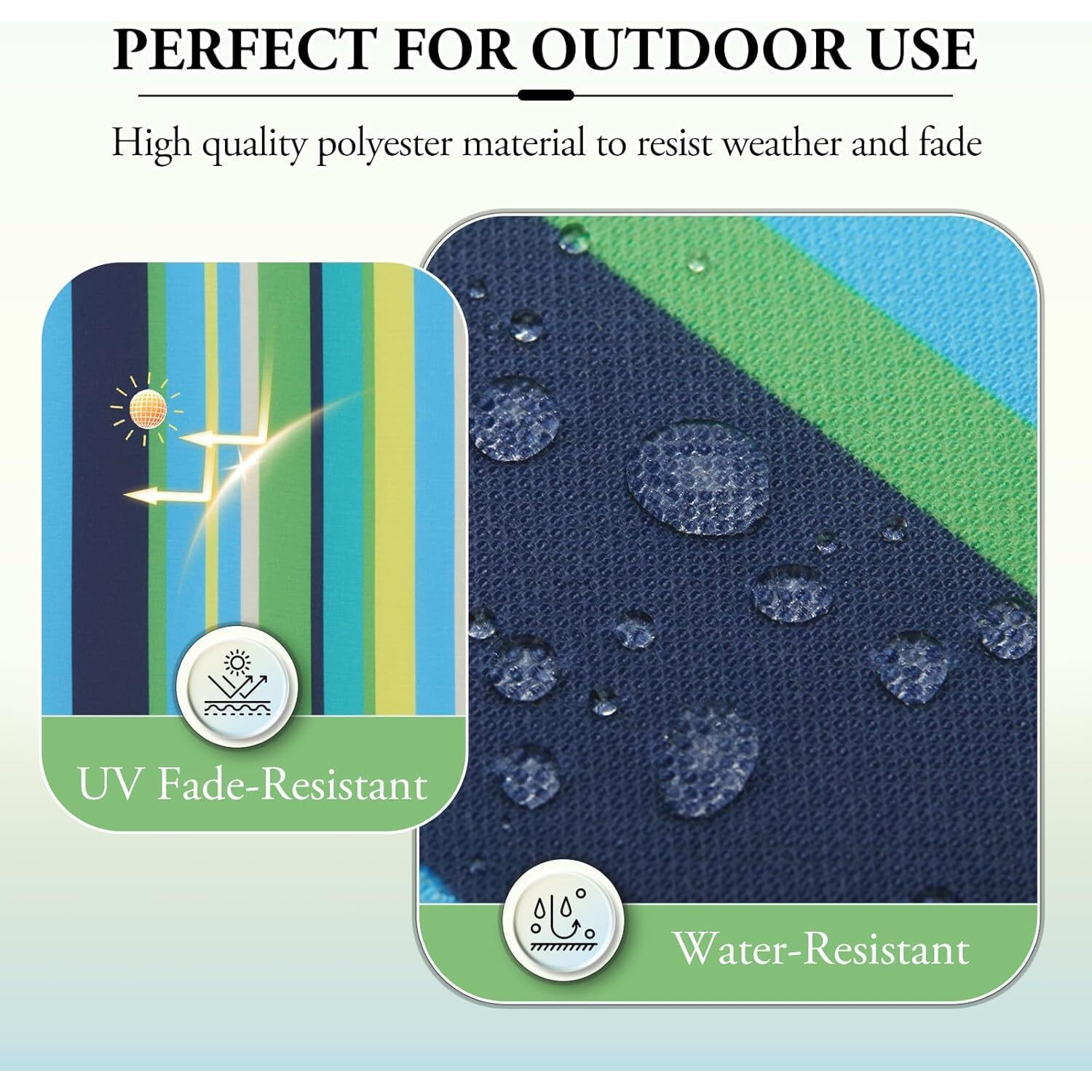 Wellsin Outdoor Chair Cushions For Patio Furniture - Outdoor Cushions For Chairs - Water Resistant Patio Chair Cushions Set Of 4, 18.5 "&quotX16 "&quotX3 "", Stripe 01