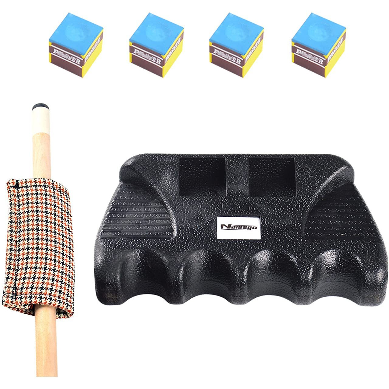 Naissgo Cue Rest Cue Stick Holder Pool Cue Holder (4-Holes)