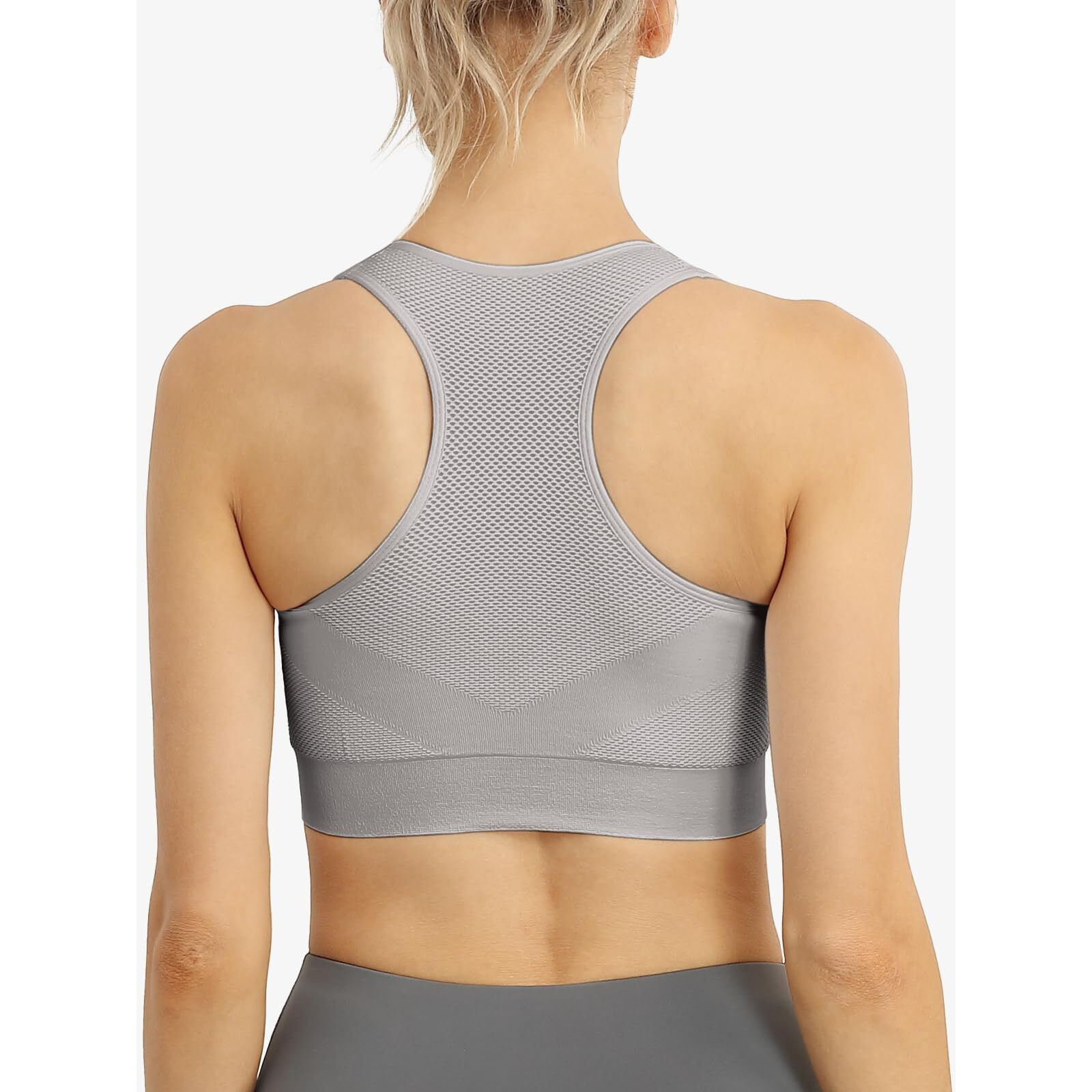 Wanayou 3 Piece Racerback Sports Bra For Women Comfortable Sleep Bra Seamless Workout Yoga Bra Air Permeable Cooling Comfort Bra Wireless Bra Breathable Air Bra (X-Large, 3 Pack Black/Grey/Bean Paste)