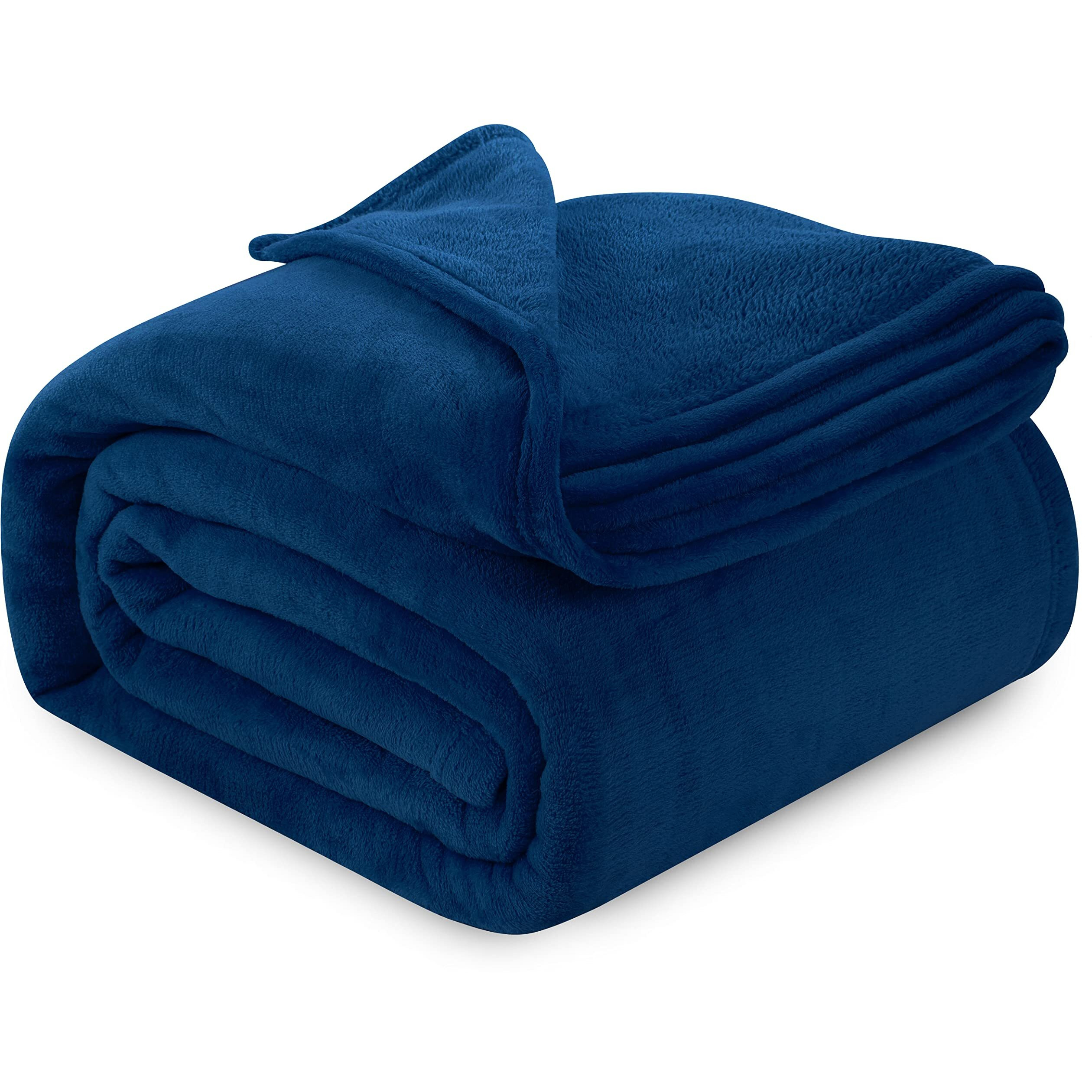 Utopia Bedding Navy Fleece Blanket Full Size Lightweight Fuzzy Soft Anti-Static Microfiber Bed Blanket (90X84 Inch)