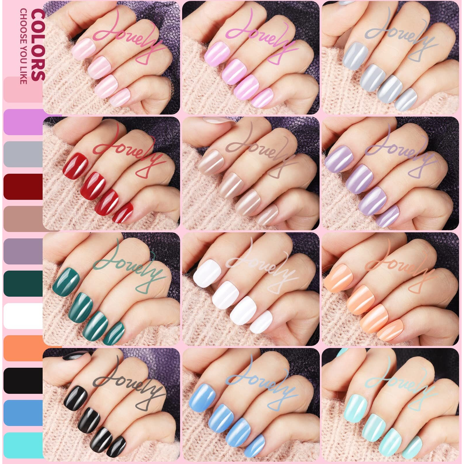 Teenitor Extra Short Press On Nails, Glossy Press On Short Fake Nails, Short Round Press On Nails Small Nails, Short False Nails With Nail Glue, 12 Colors Short Glue On Nails For Small Hand
