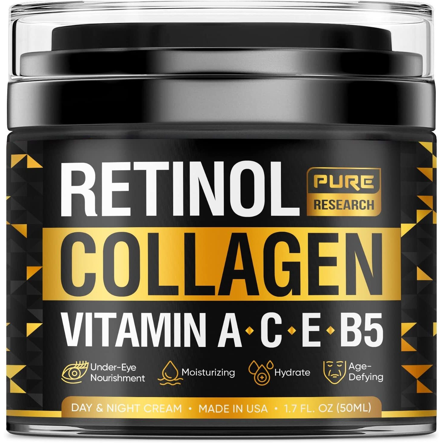 Collagen & Retinol Cream - Anti Aging Cream Face Moisturizer Whyaluronic Acid - Anti Wrinkle Day & Night Face Cream - 17 Oz