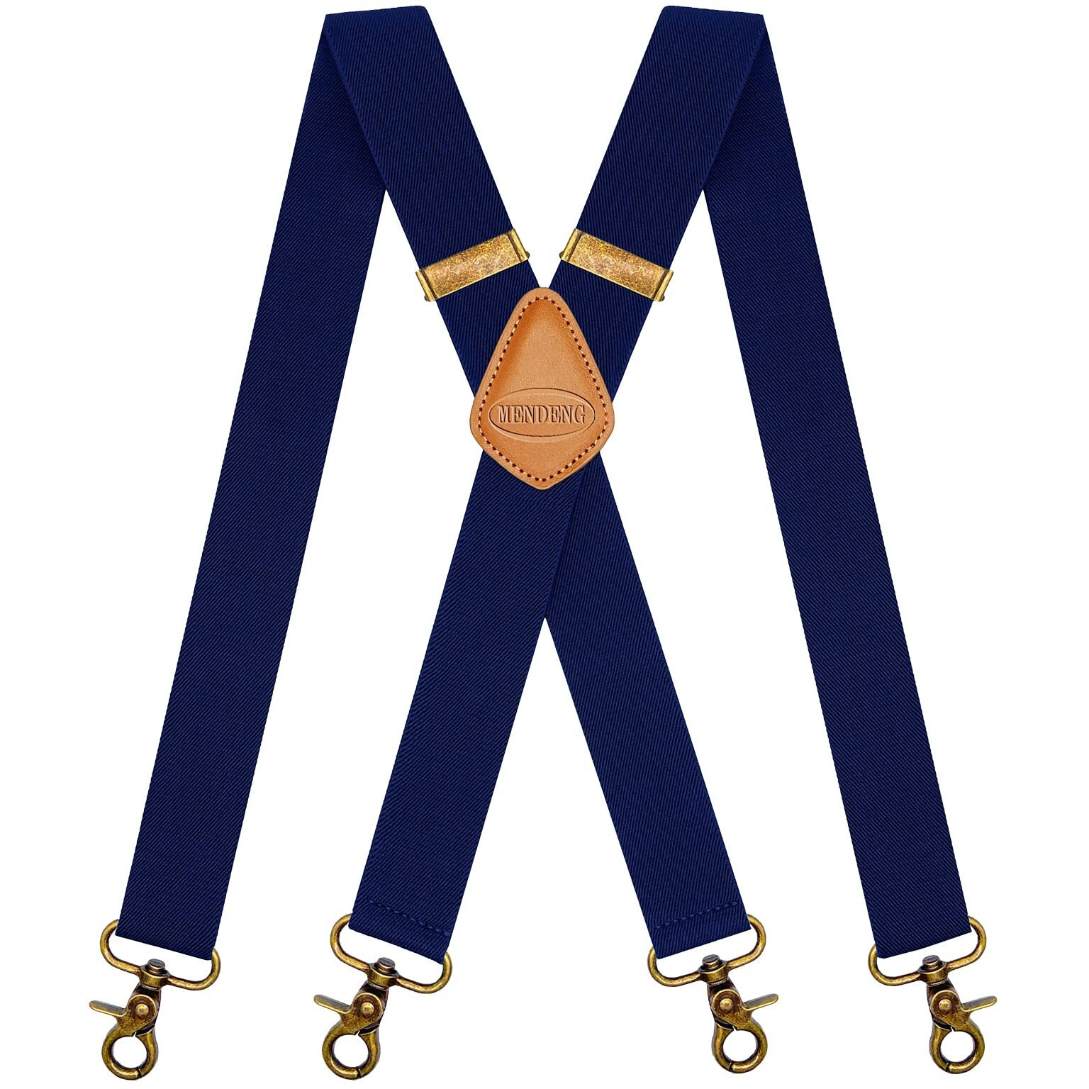 Ayosush Vintage Suspenders For Men With Hooks For Belt Loops Navy Blue Groomsmen