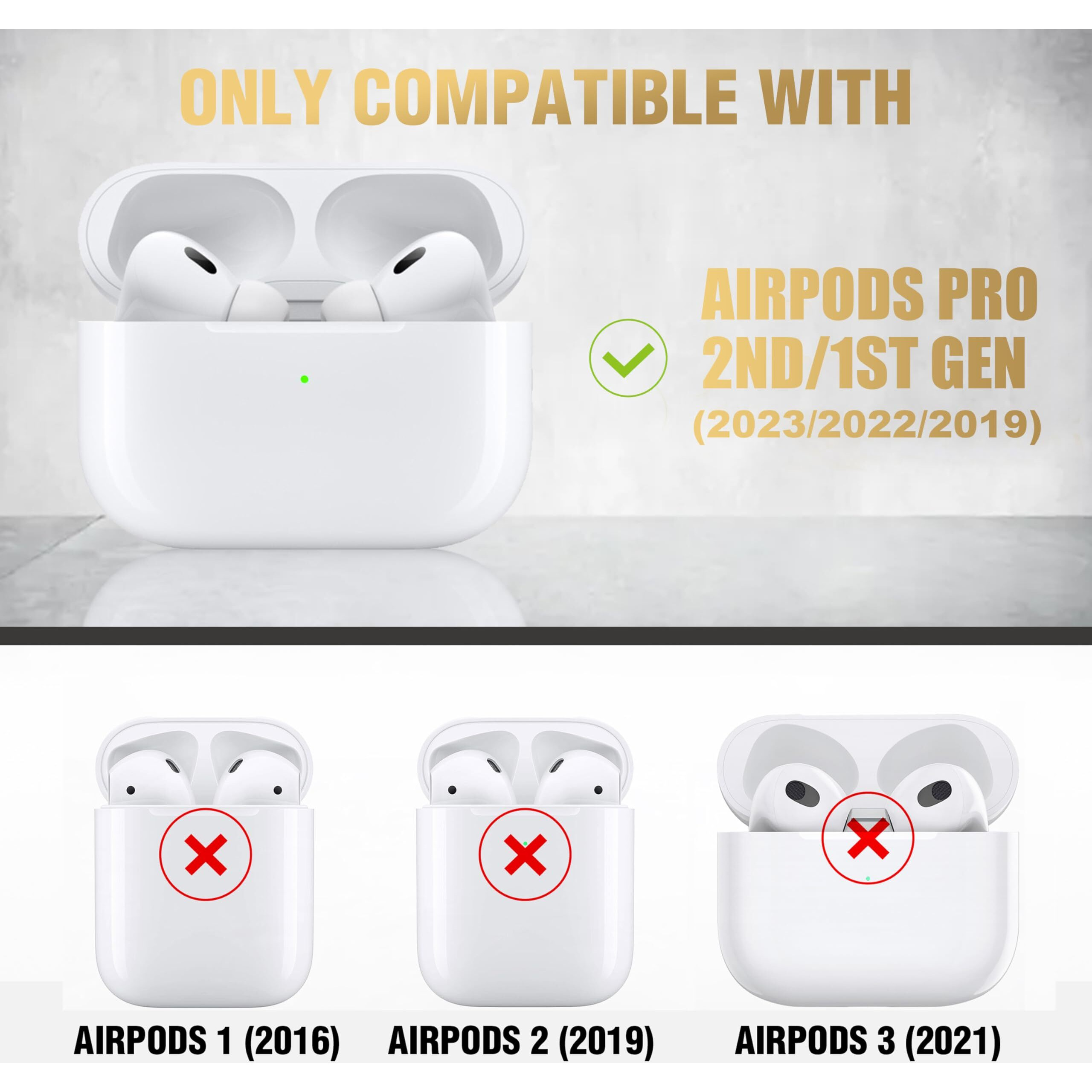 Valkit Armor Series Full-Body Shockproof Protective Case Cover For Airpods Pro 2Nd/1St Generation Charging Case With Carabiner Keychain, Led Indicator, And Accessory Pouch